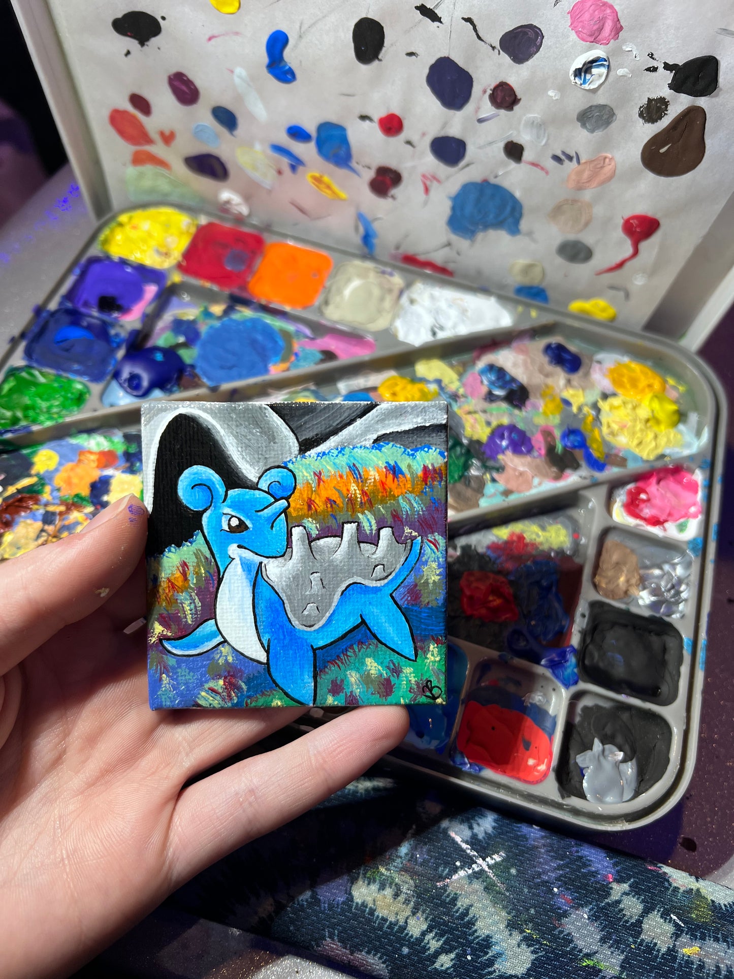 Lapras Mini Painting | Decorative Wall Art | Cute Desk Decor | Gifts for Gamers