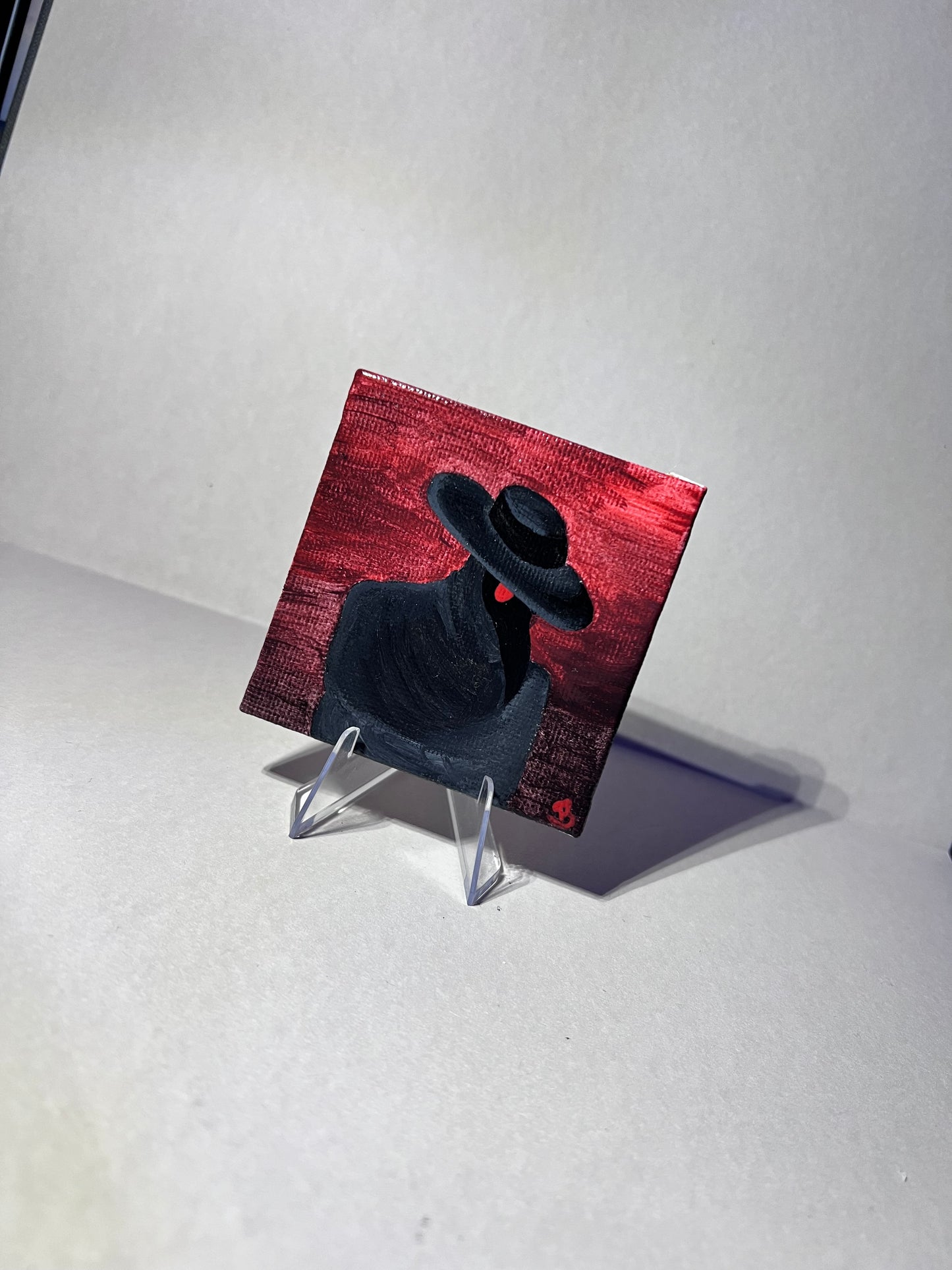 Mini Plague Doctor Painting | Cool Halloween wall decor | Goth Gift Ideas | Dark aesthetic Art