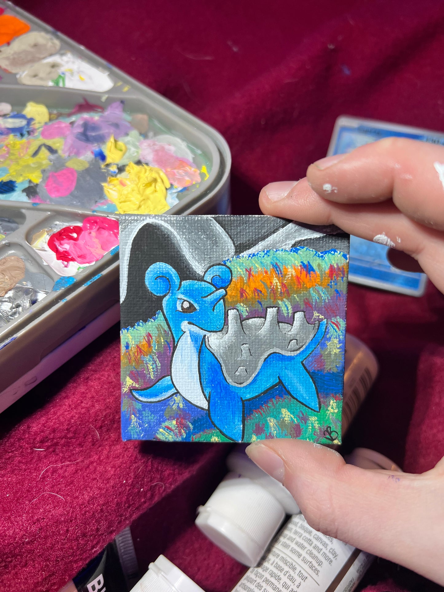Lapras Mini Painting | Decorative Wall Art | Cute Desk Decor | Gifts for Gamers