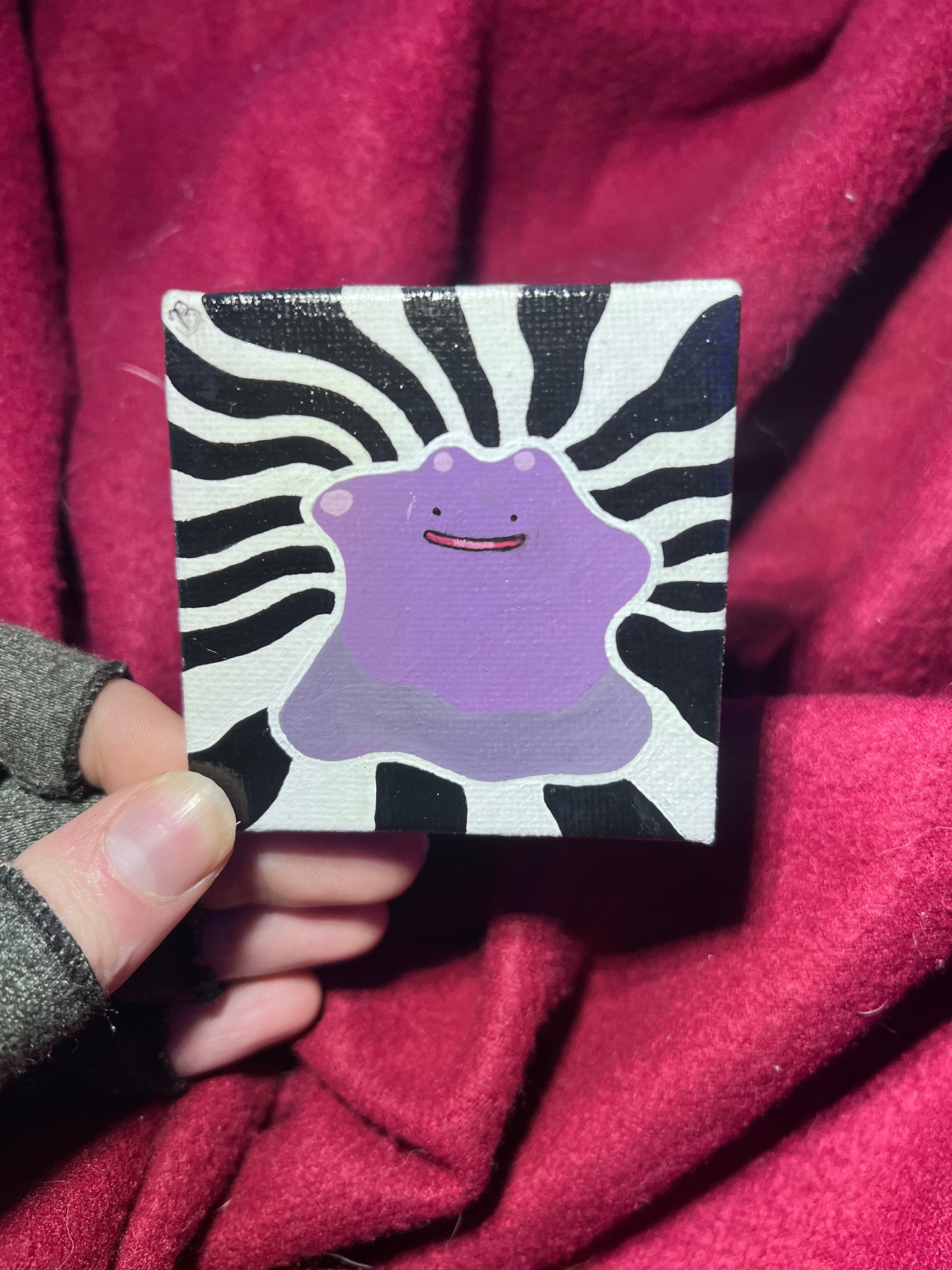 Ditto Mini Gift Painting | Cozy Cute Wall Art | Gifts for Gamers | Dorm Room Decor | Kids Birthday Present