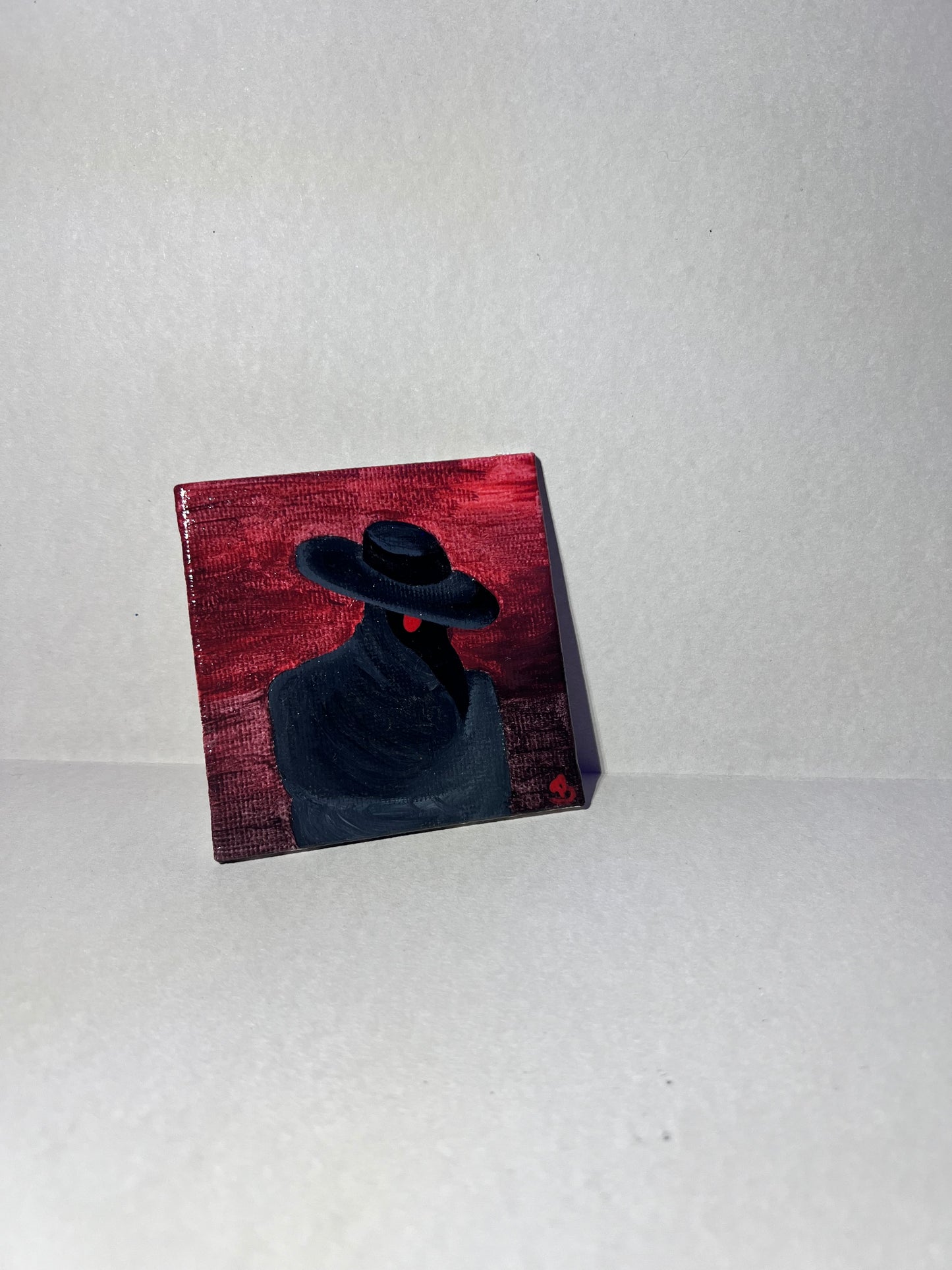 Mini Plague Doctor Painting | Cool Halloween wall decor | Goth Gift Ideas | Dark aesthetic Art