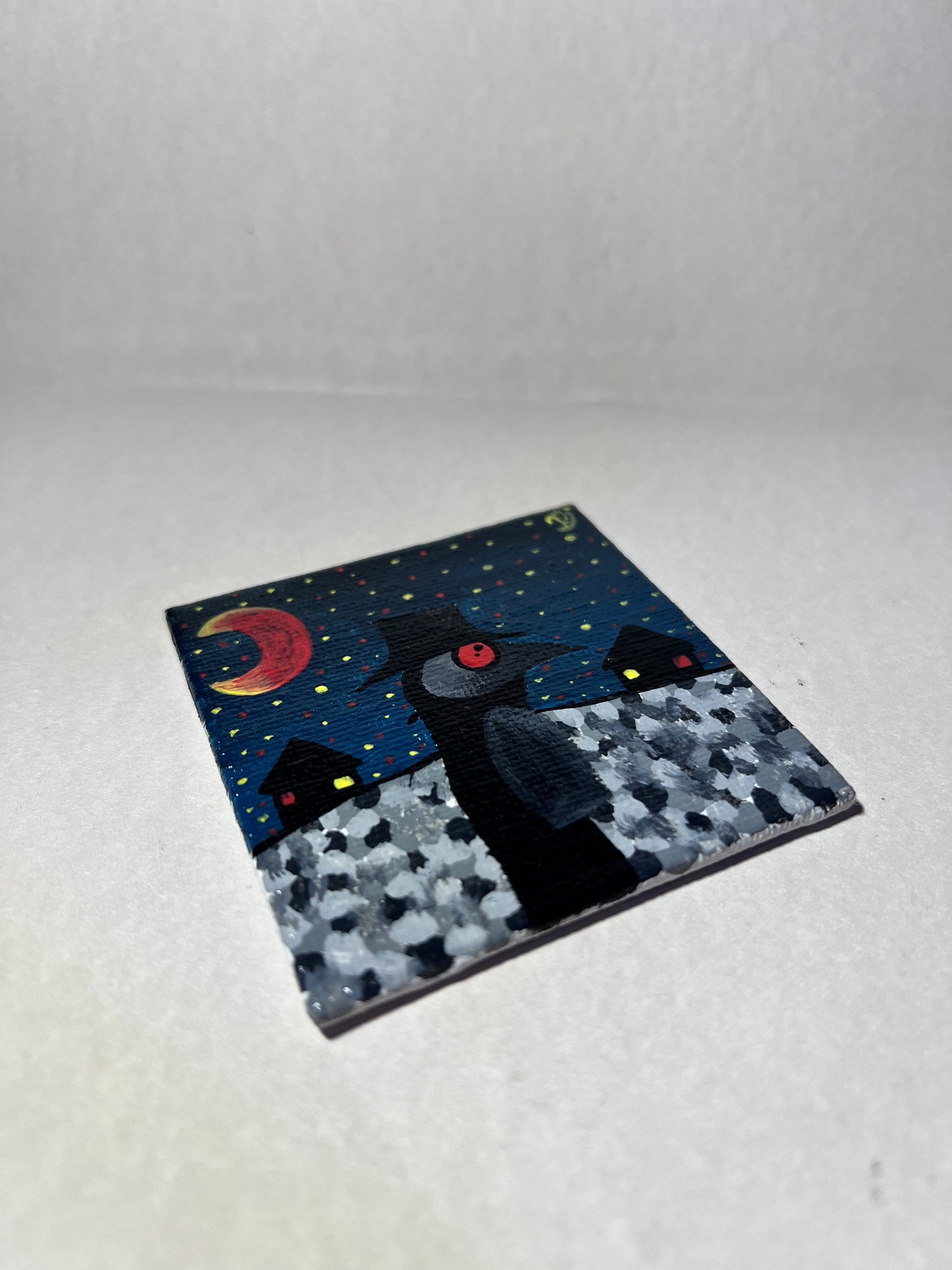 Mini Plague Doctor Painting | Cool Halloween wall decor | Goth Gift Ideas | Dark aesthetic Art