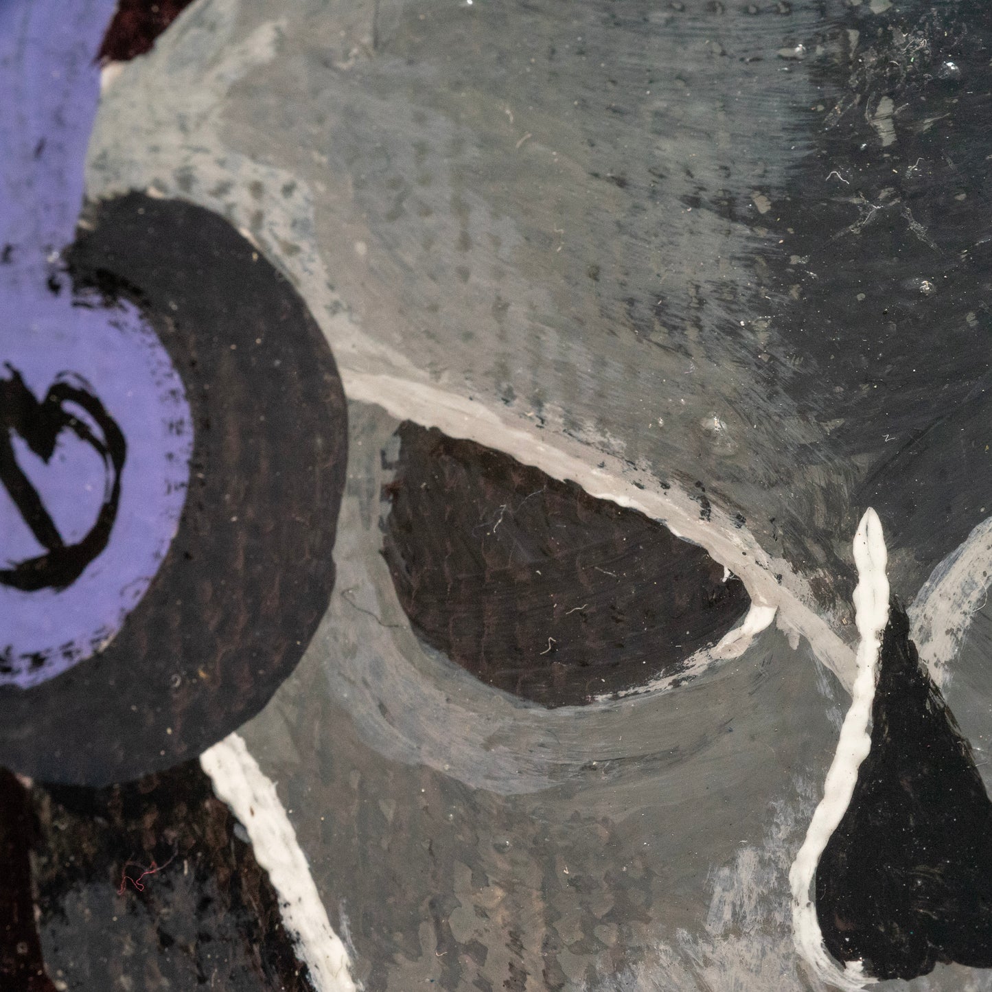 Tiny Skull With Headphones Painting | Gothic Miniature Artwork