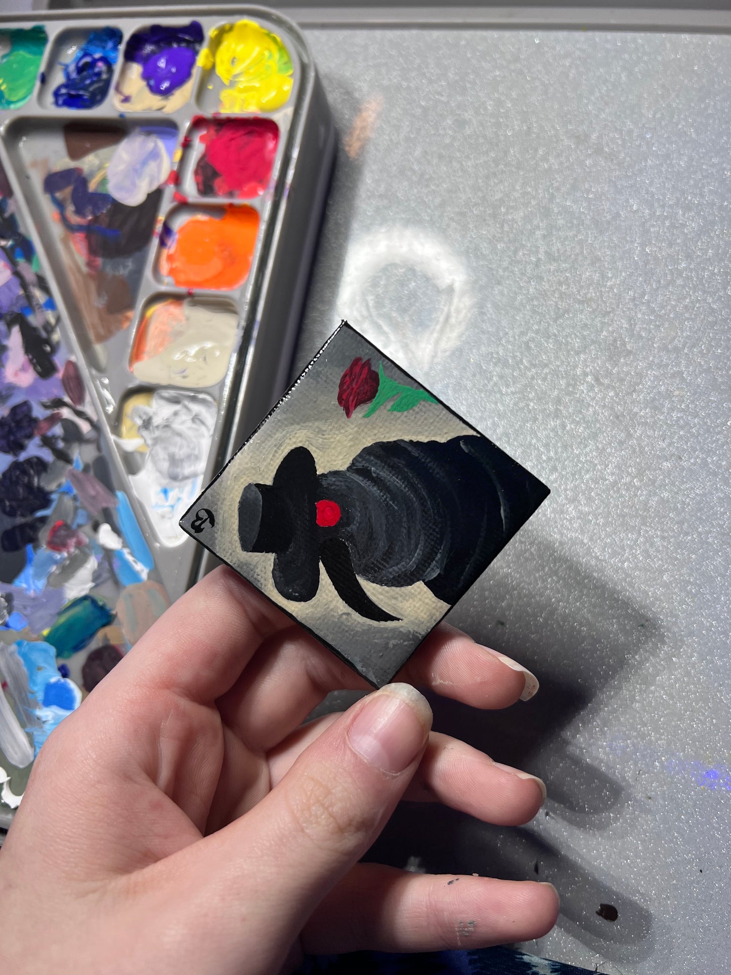 Mini Plague Doctor Painting | Cool Halloween wall decor | Goth Gift Ideas | Dark aesthetic Art
