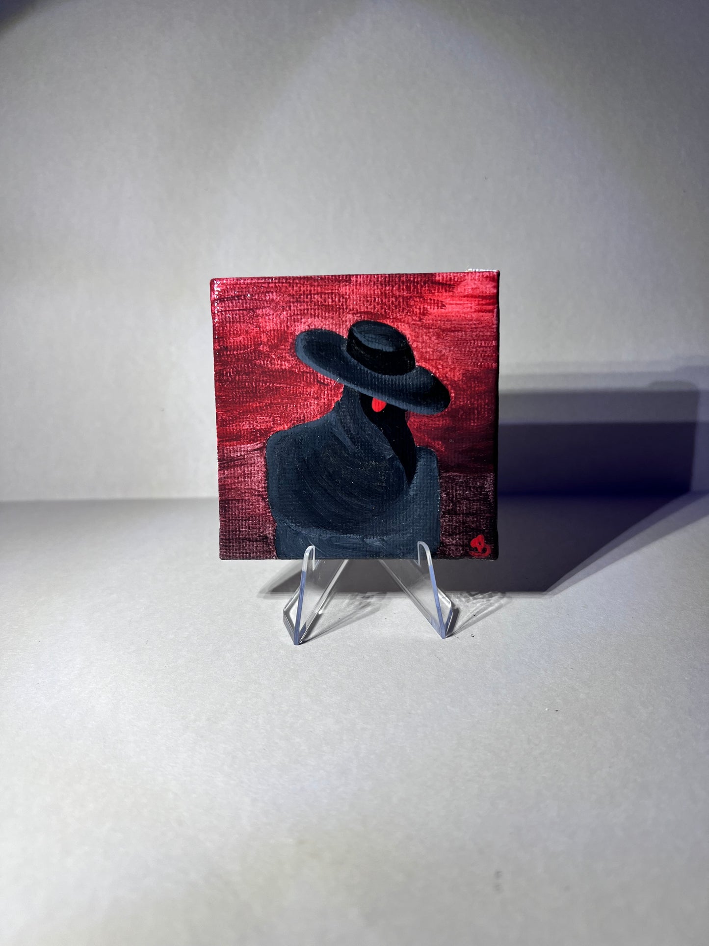Mini Plague Doctor Painting | Cool Halloween wall decor | Goth Gift Ideas | Dark aesthetic Art