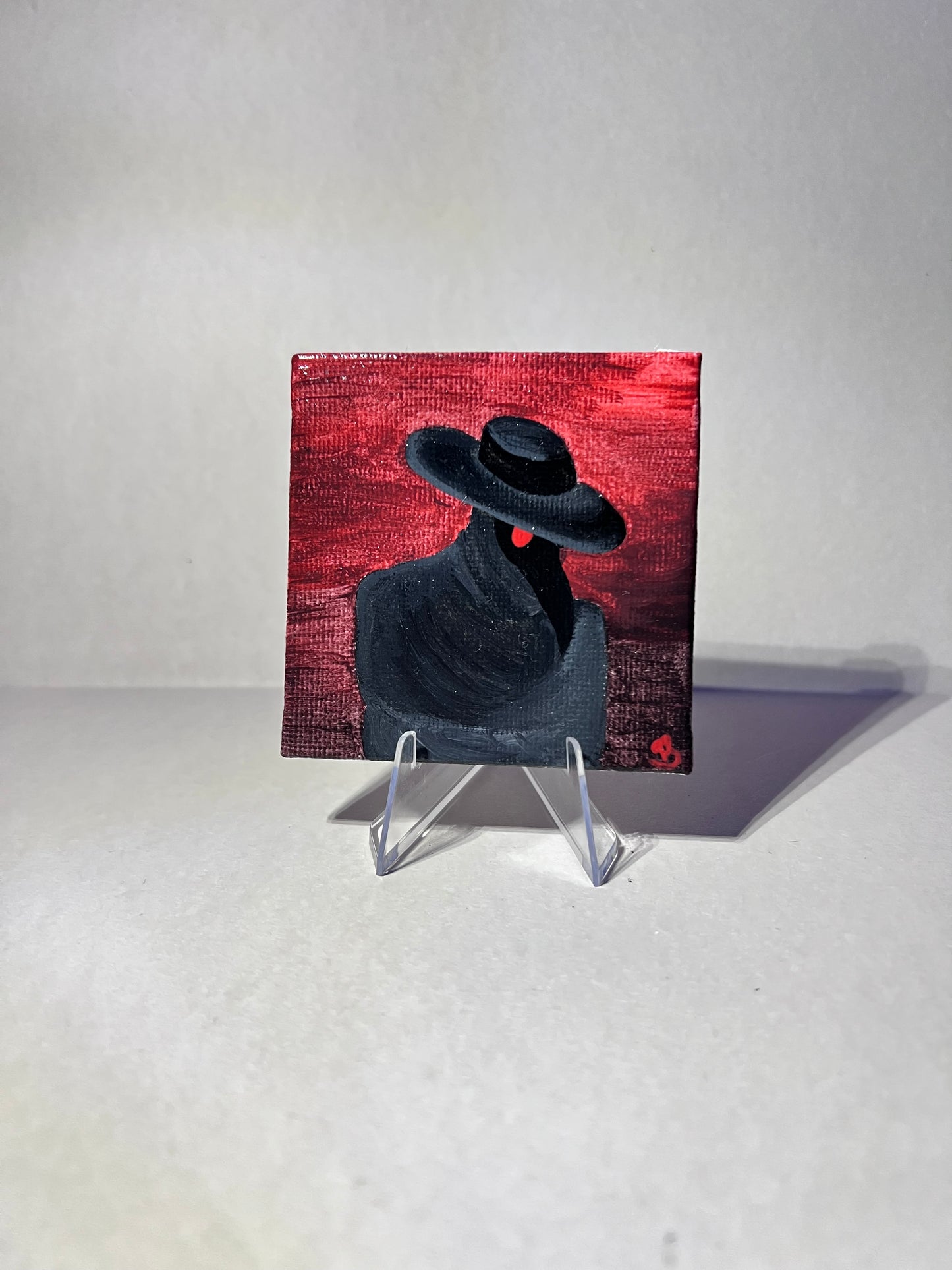 Mini Plague Doctor Painting | Cool Halloween wall decor | Goth Gift Ideas | Dark aesthetic Art