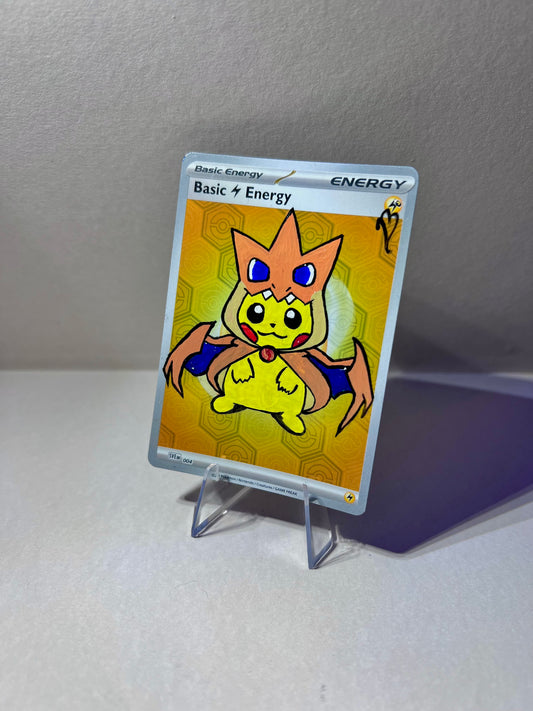 Charizard Poncho Pikachu Painted Character Card | Cool Kid’s Birthday Gift | Dorm room wall decor | Game room ideas - IszyBeeArts