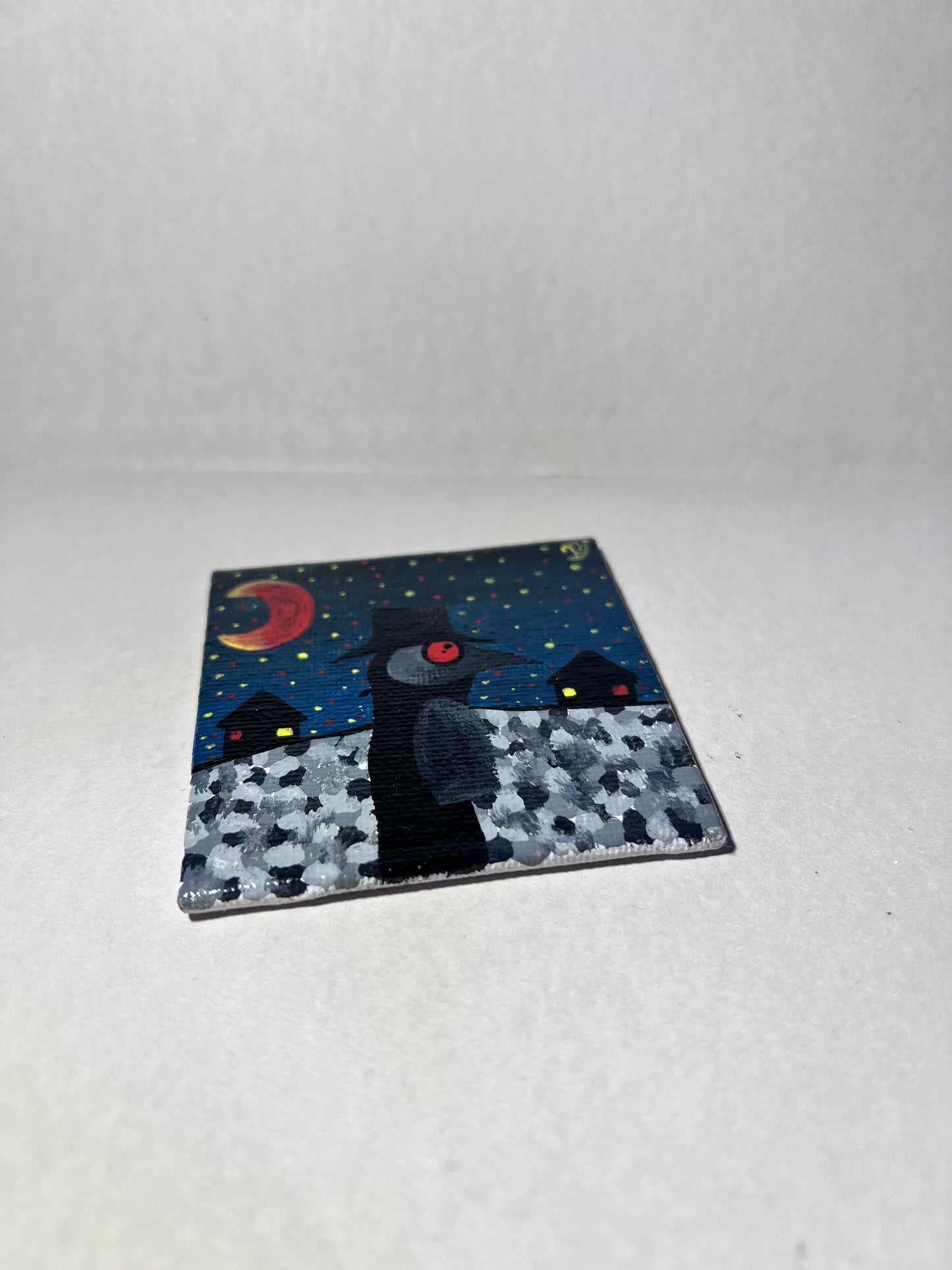 Mini Plague Doctor Painting | Cool Halloween wall decor | Goth Gift Ideas | Dark aesthetic Art