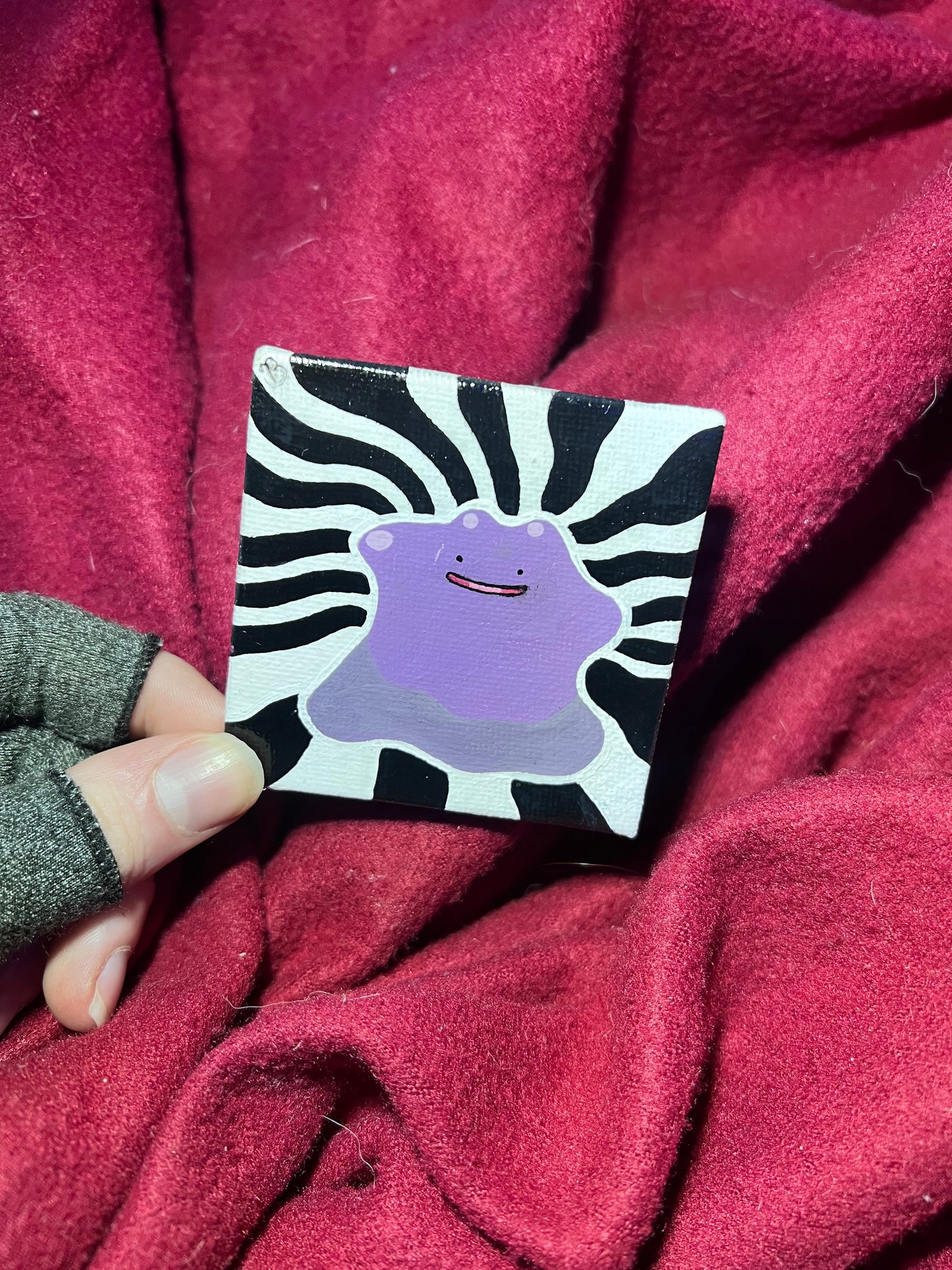 Ditto Mini Gift Painting | Cozy Cute Wall Art | Gifts for Gamers | Dorm Room Decor | Kids Birthday Present