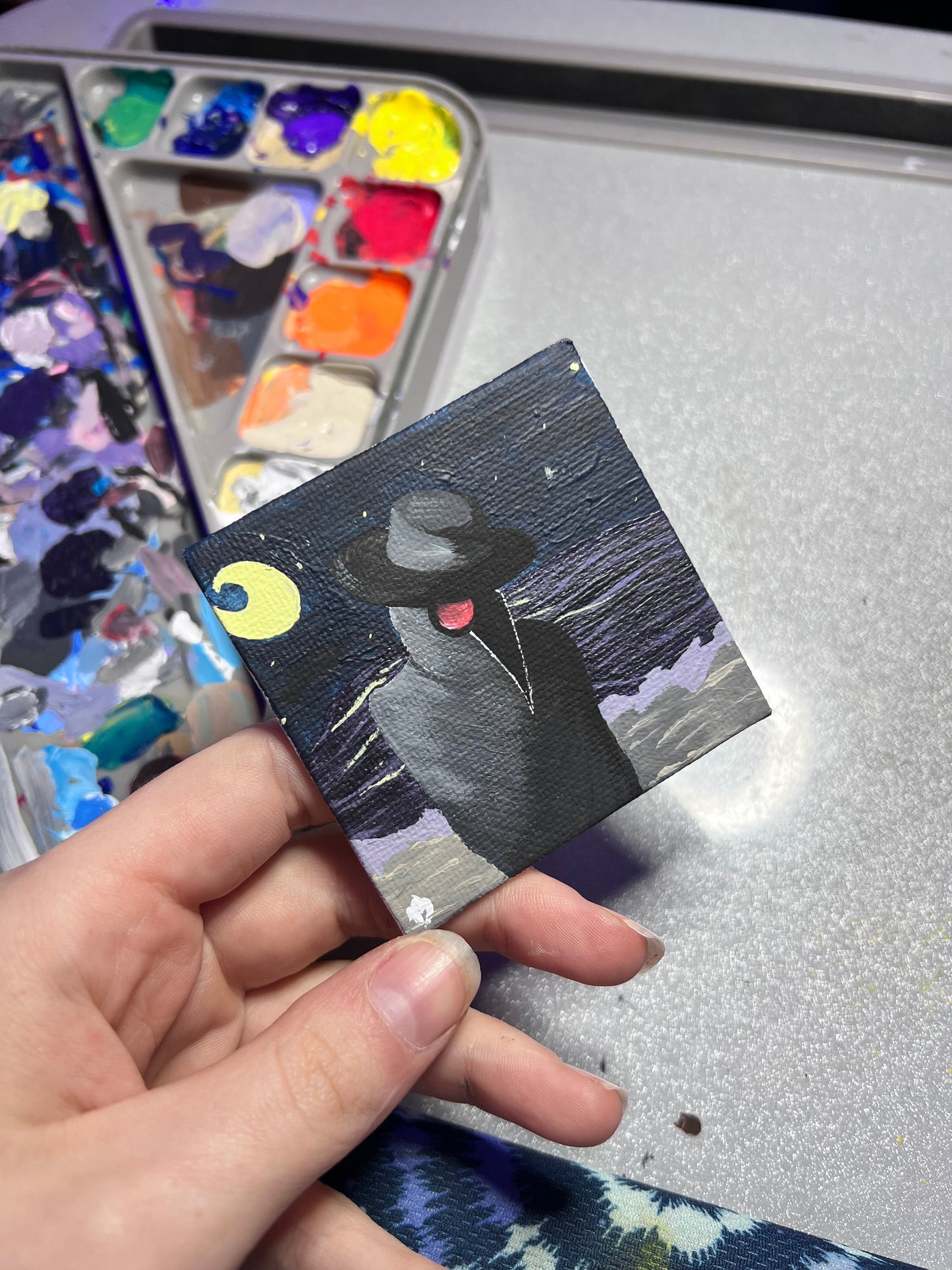 Mini Plague Doctor Painting | Cool Halloween wall decor | Goth Gift Ideas | Dark aesthetic Art