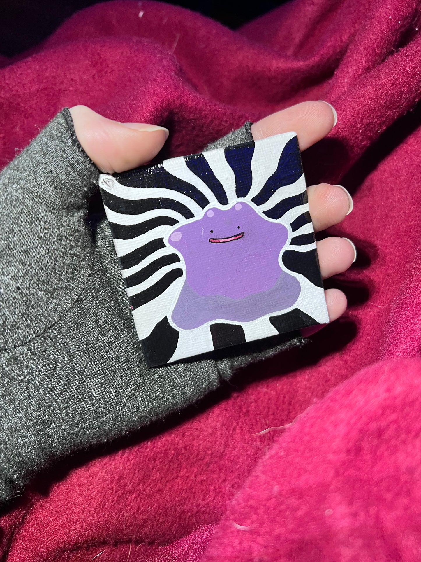 Ditto Mini Gift Painting | Cozy Cute Wall Art | Gifts for Gamers | Dorm Room Decor | Kids Birthday Present