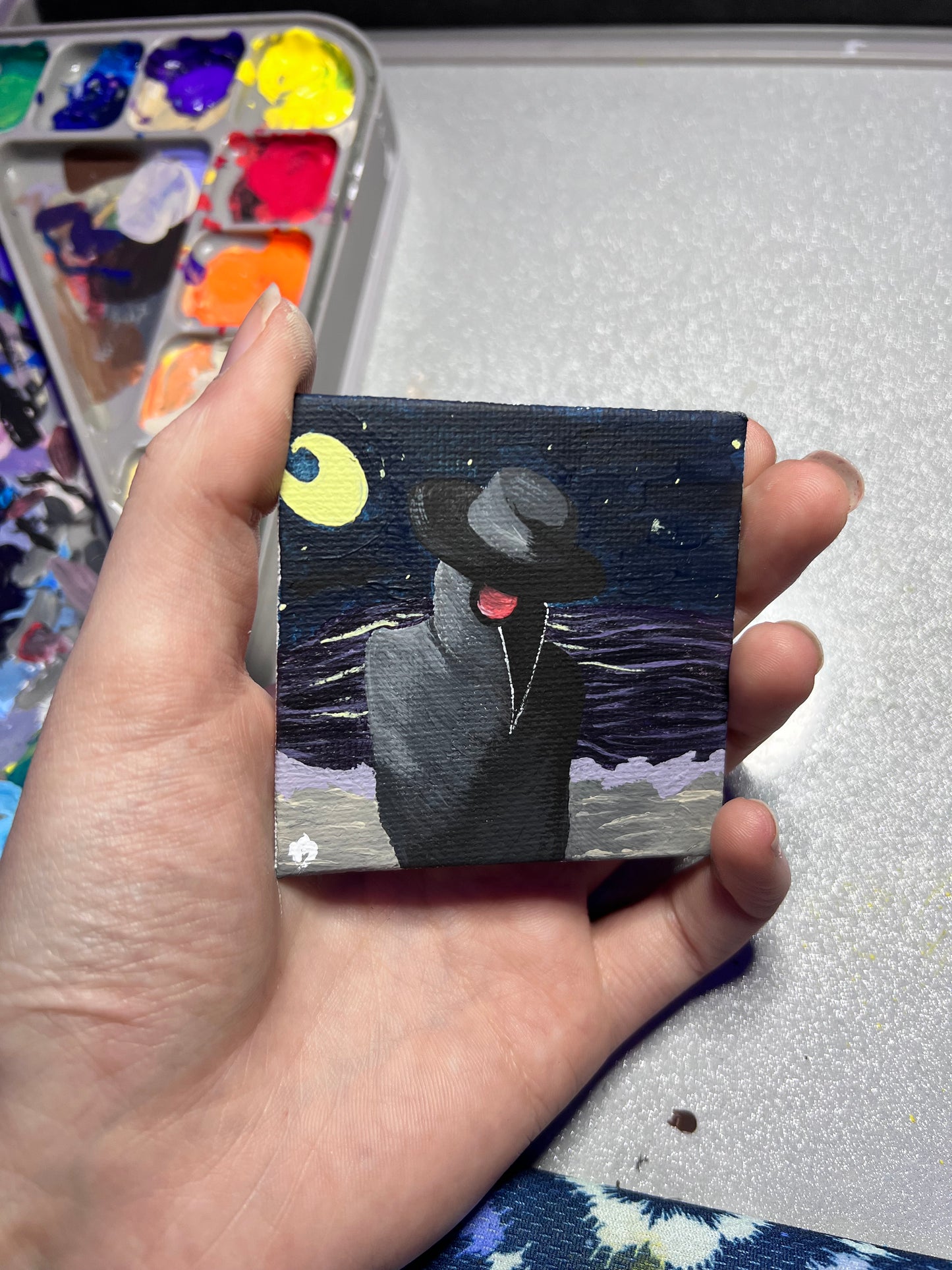 Mini Plague Doctor Painting | Cool Halloween wall decor | Goth Gift Ideas | Dark aesthetic Art