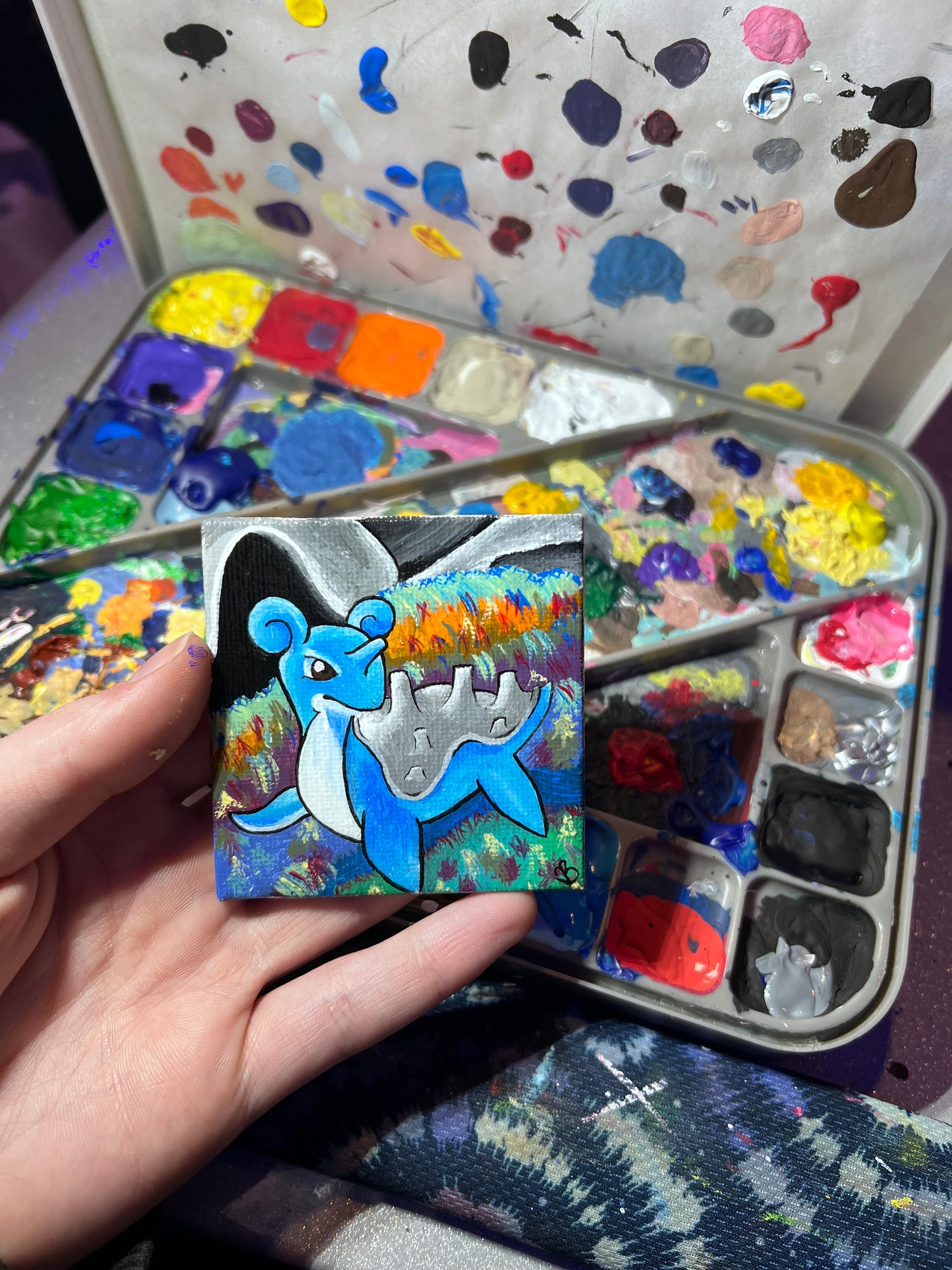 Lapras Mini Painting | Decorative Wall Art | Cute Desk Decor | Gifts for Gamers