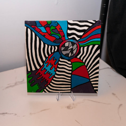 Chromatic Lens – Original 6x6 Abstract Psychedelic Painting