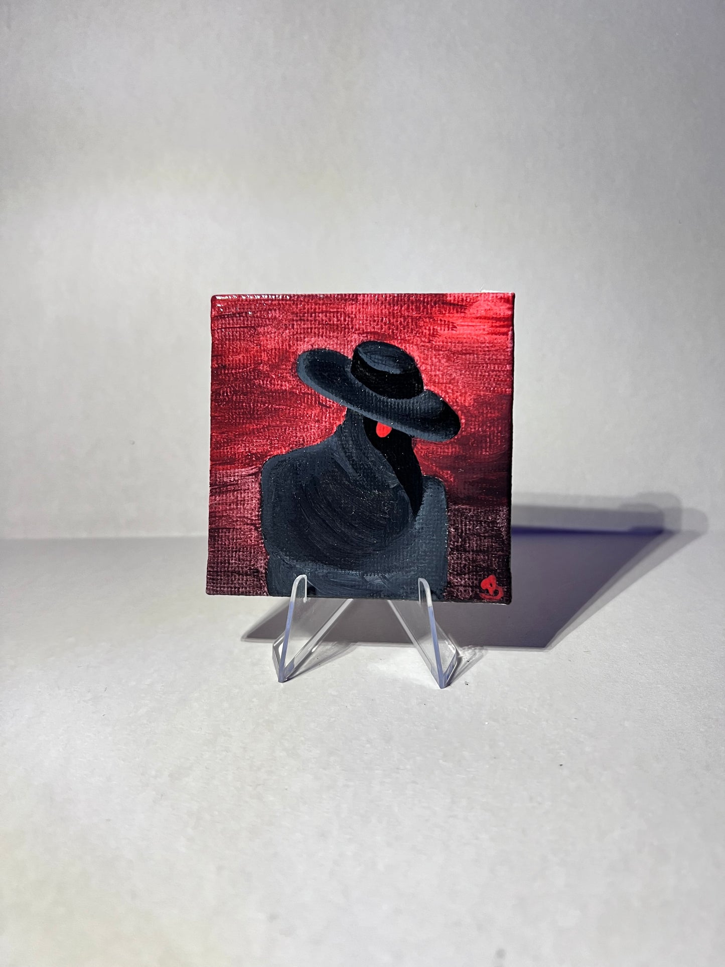 Mini Plague Doctor Painting | Cool Halloween wall decor | Goth Gift Ideas | Dark aesthetic Art