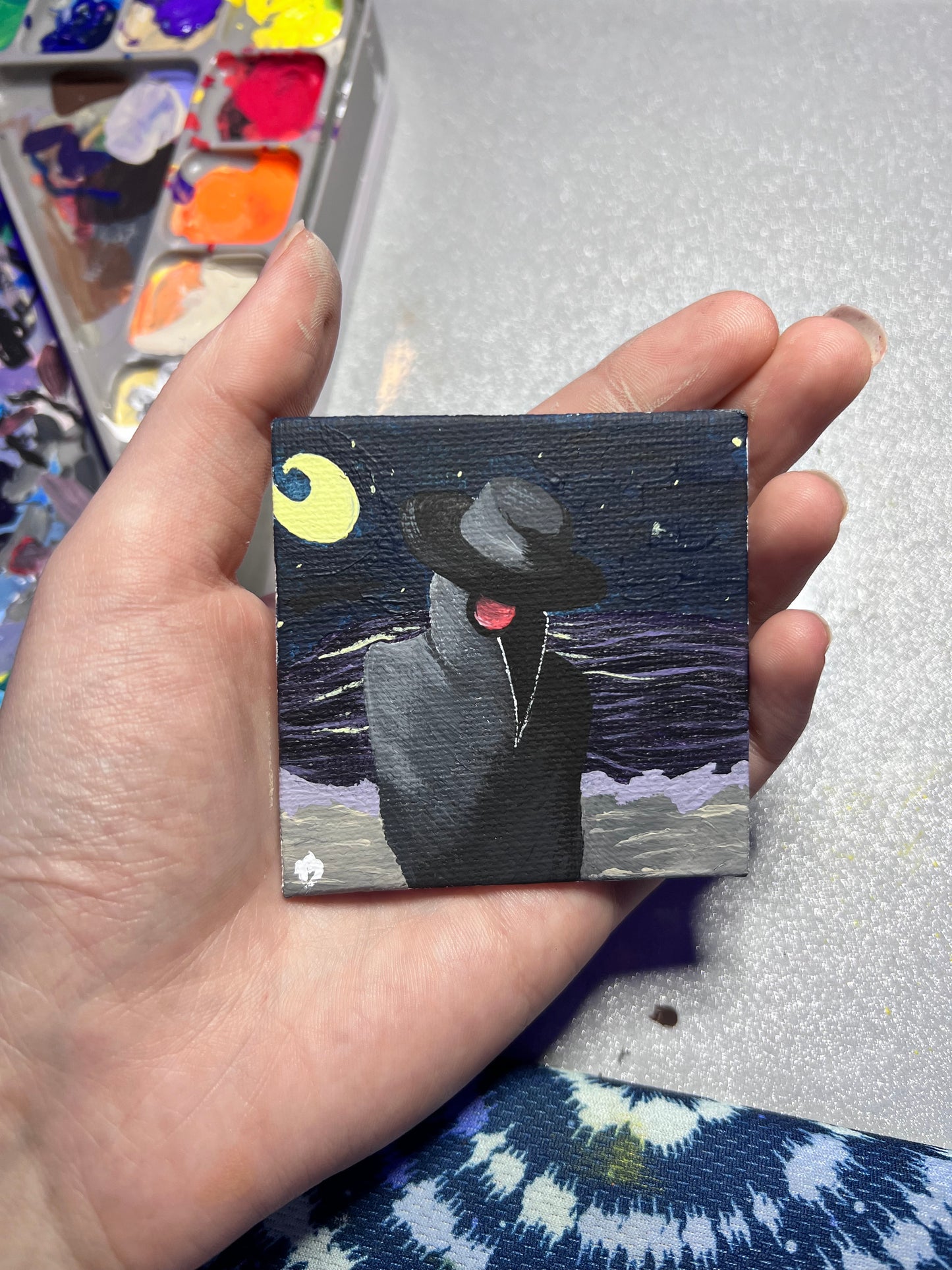 Mini Plague Doctor Painting | Cool Halloween wall decor | Goth Gift Ideas | Dark aesthetic Art
