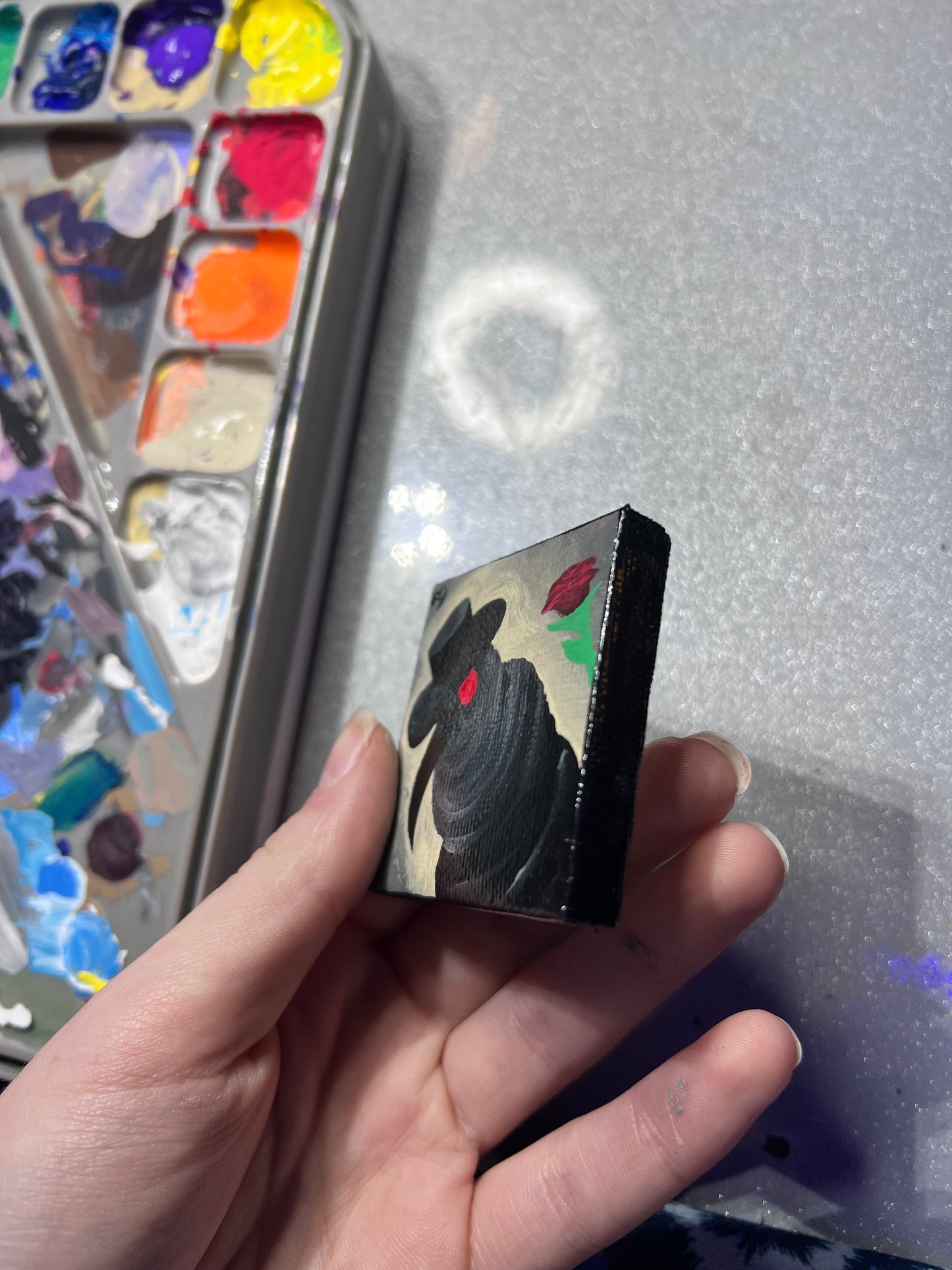 Mini Plague Doctor Painting | Cool Halloween wall decor | Goth Gift Ideas | Dark aesthetic Art