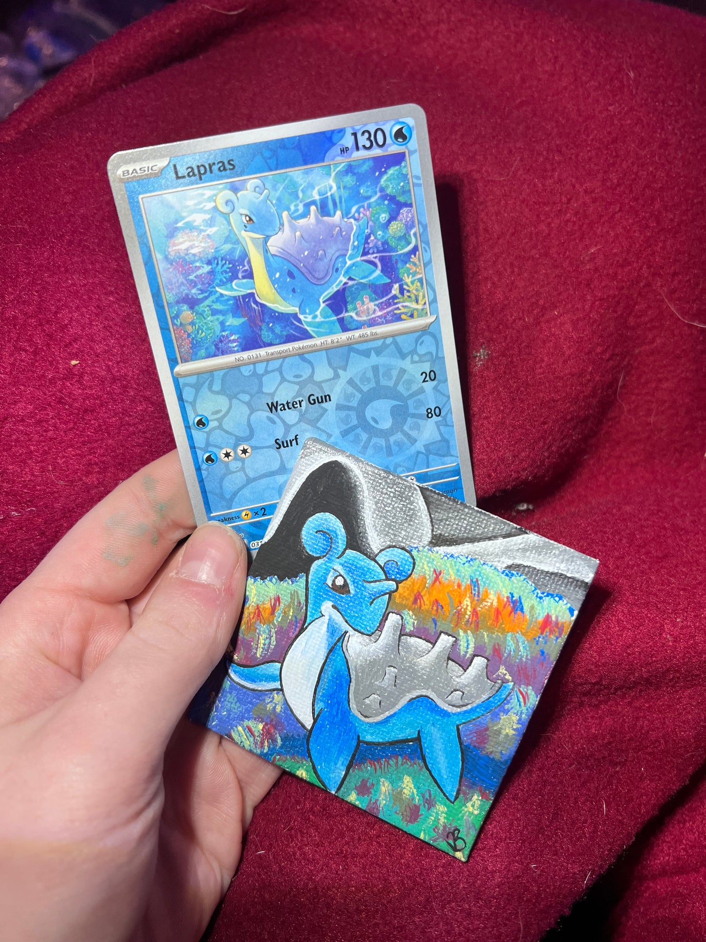Lapras Mini Painting | Decorative Wall Art | Cute Desk Decor | Gifts for Gamers