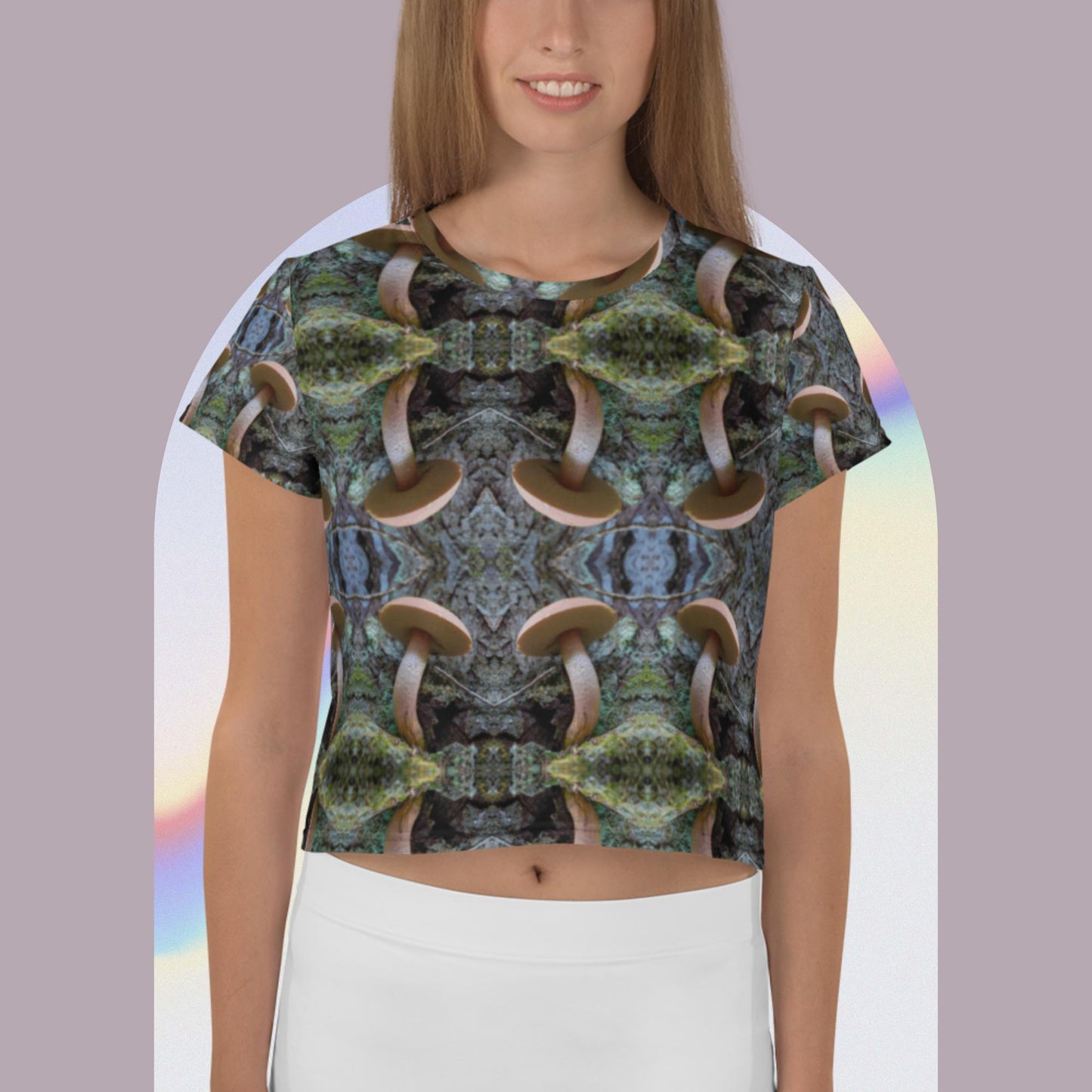 Mushroom Print Crop Top