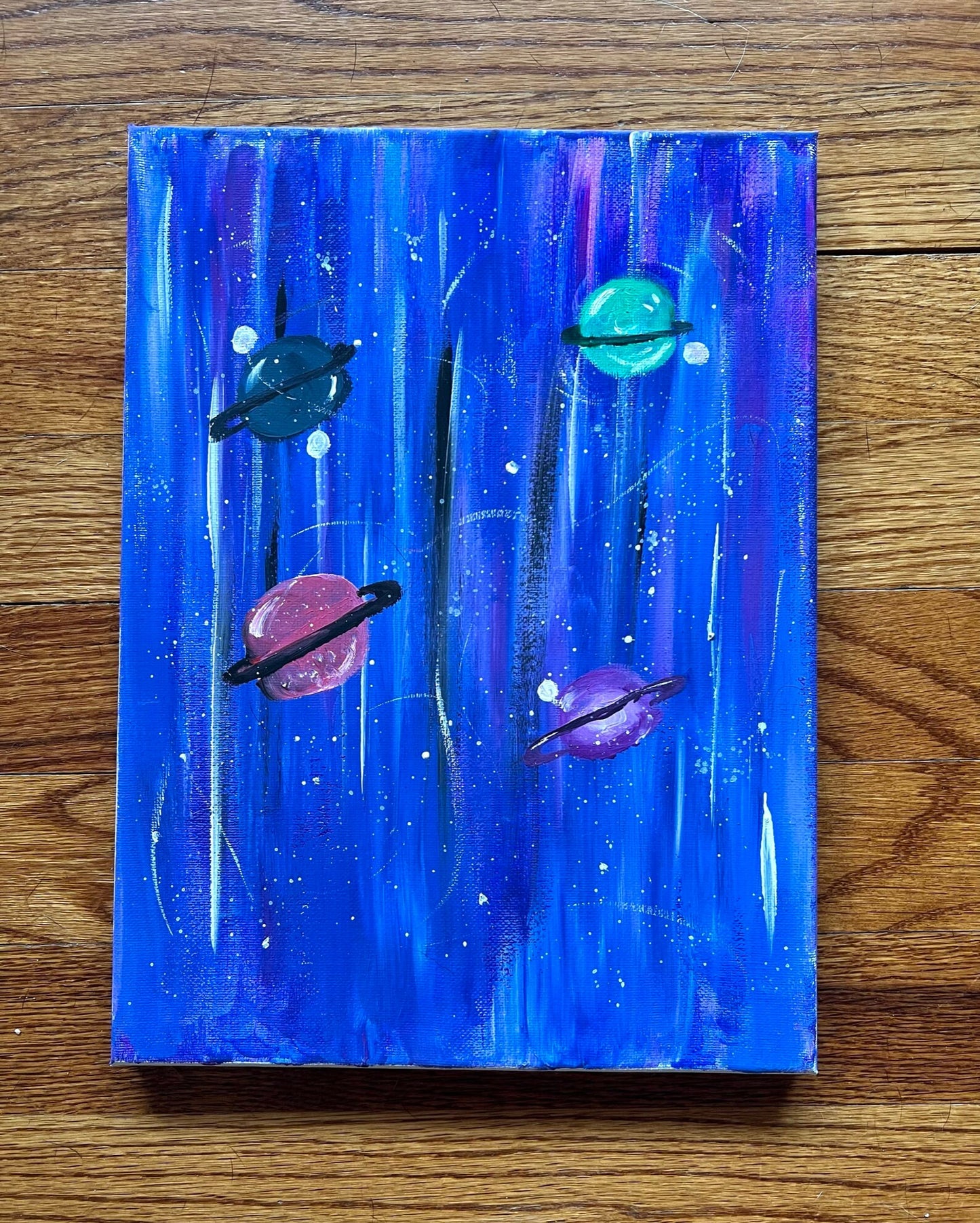 Outer Lives Acrylic Painting, Decor Painting, Landscape painting, Space, Planets, Handmade art