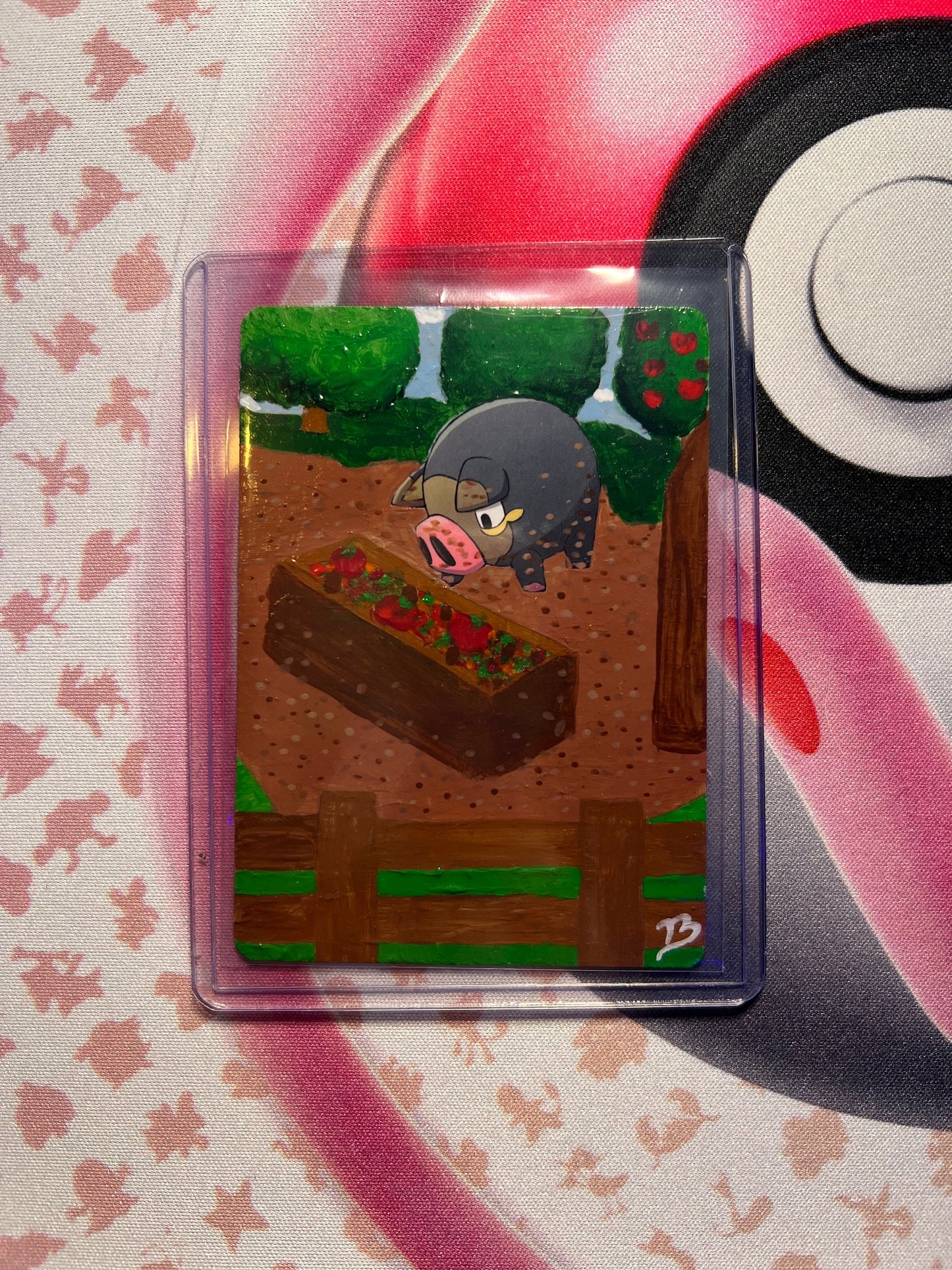 Lechonk Custom Handpainted Collectible Gift Pokémon Card