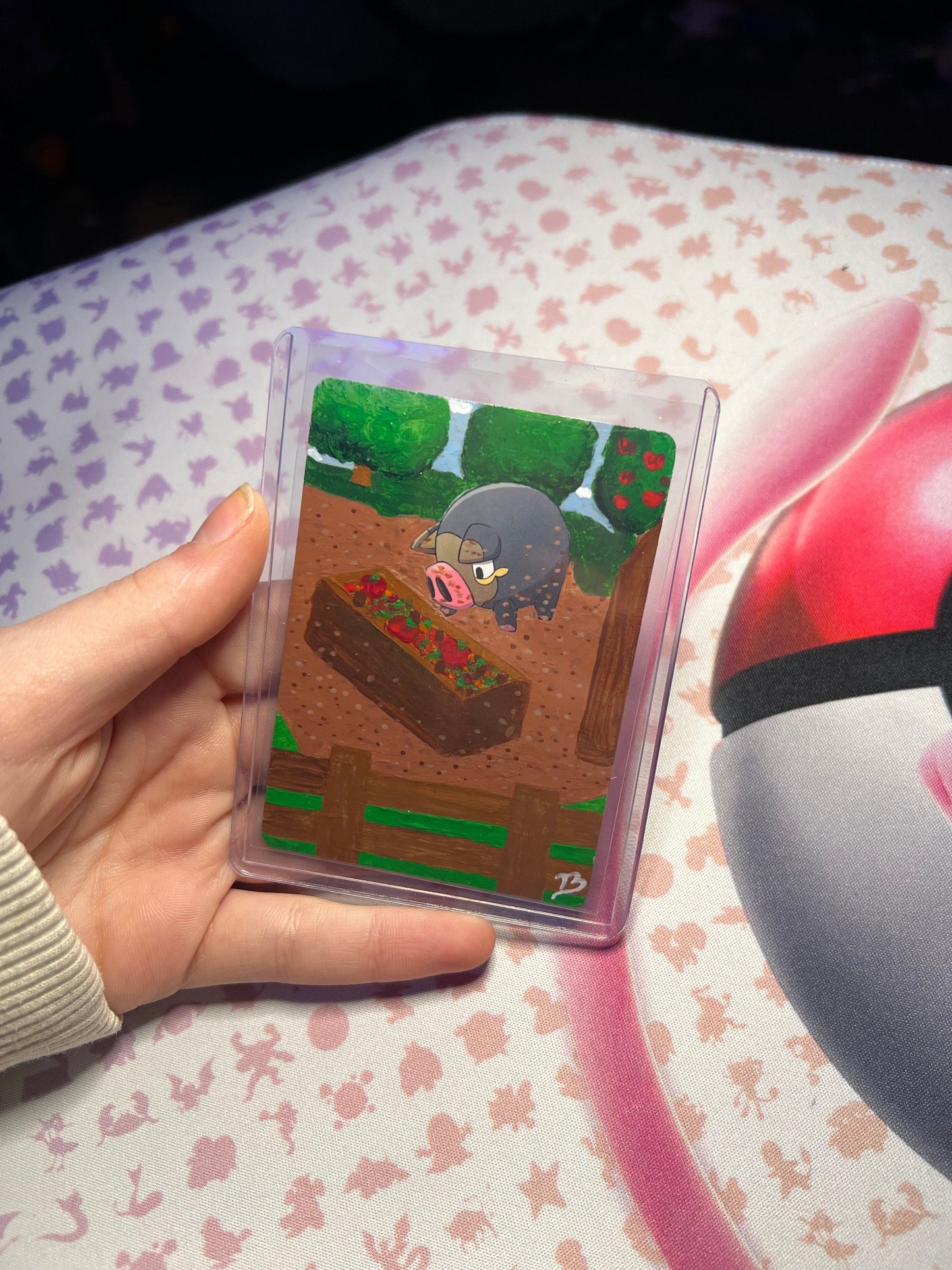 Lechonk Custom Handpainted Collectible Gift Pokémon Card