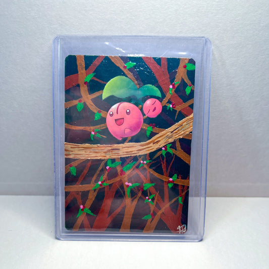 Cherubi Custom Handpainted Collectible Gift Pokémon Card
