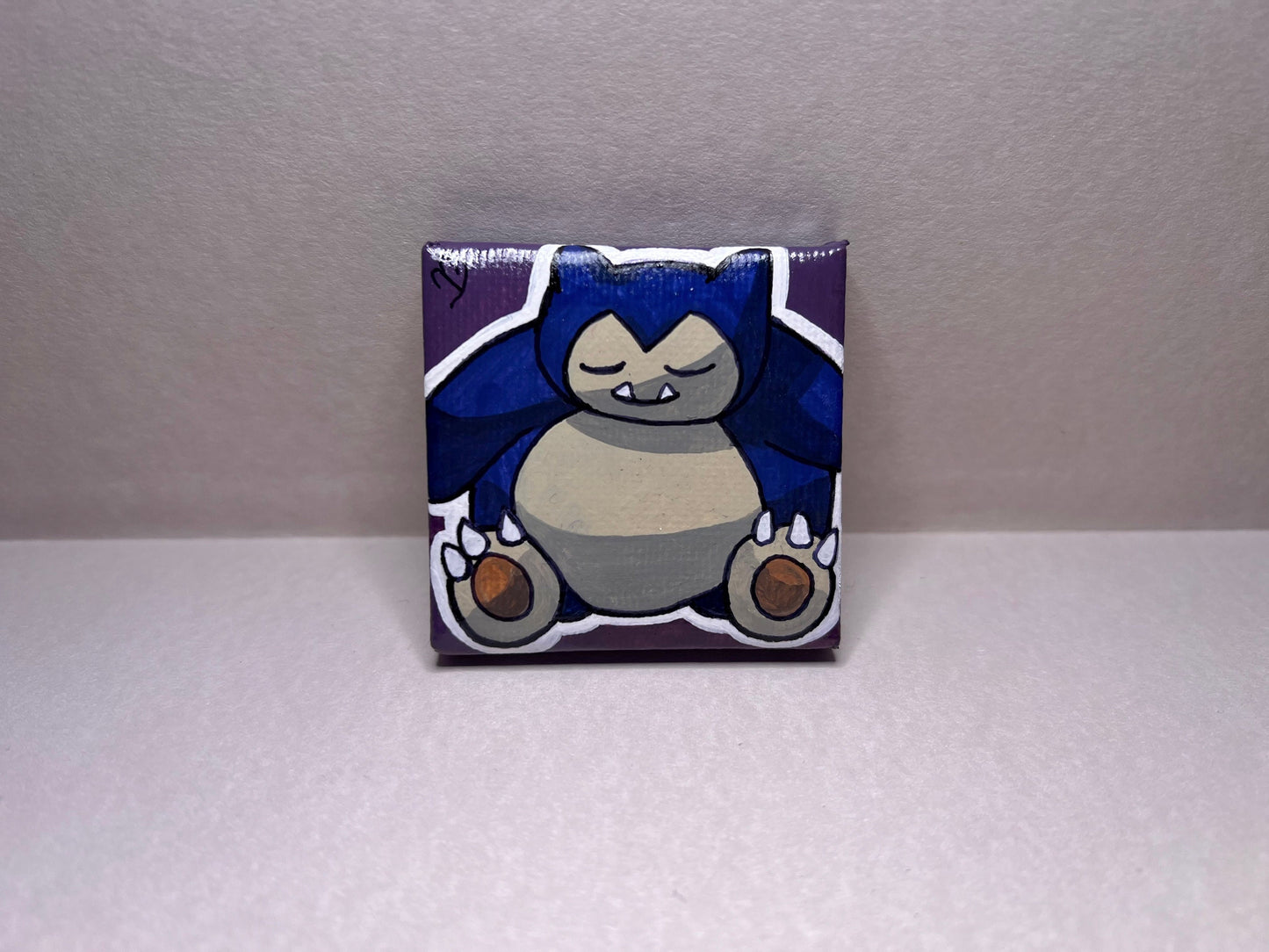 Snorlax Pokemon Mini Collectible Gift Painting | Small Cute Gifts | Unique Wall Art | Back to School Desk Decor |