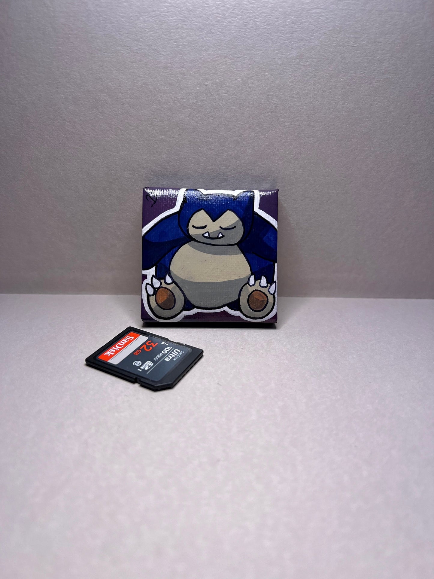 Snorlax Pokemon Mini Collectible Gift Painting | Small Cute Gifts | Unique Wall Art | Back to School Desk Decor |