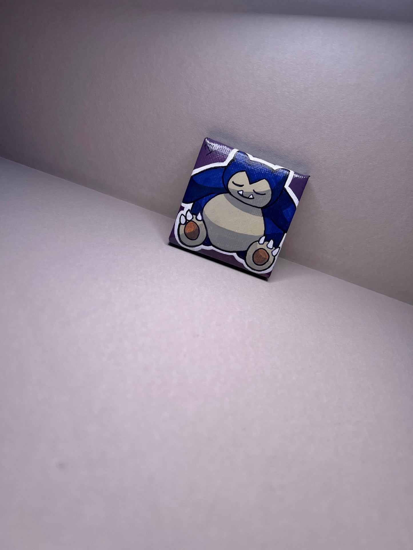 Snorlax Pokemon Mini Collectible Gift Painting | Small Cute Gifts | Unique Wall Art | Back to School Desk Decor |
