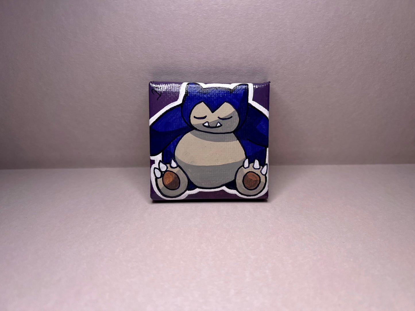 Snorlax Pokemon Mini Collectible Gift Painting | Small Cute Gifts | Unique Wall Art | Back to School Desk Decor |