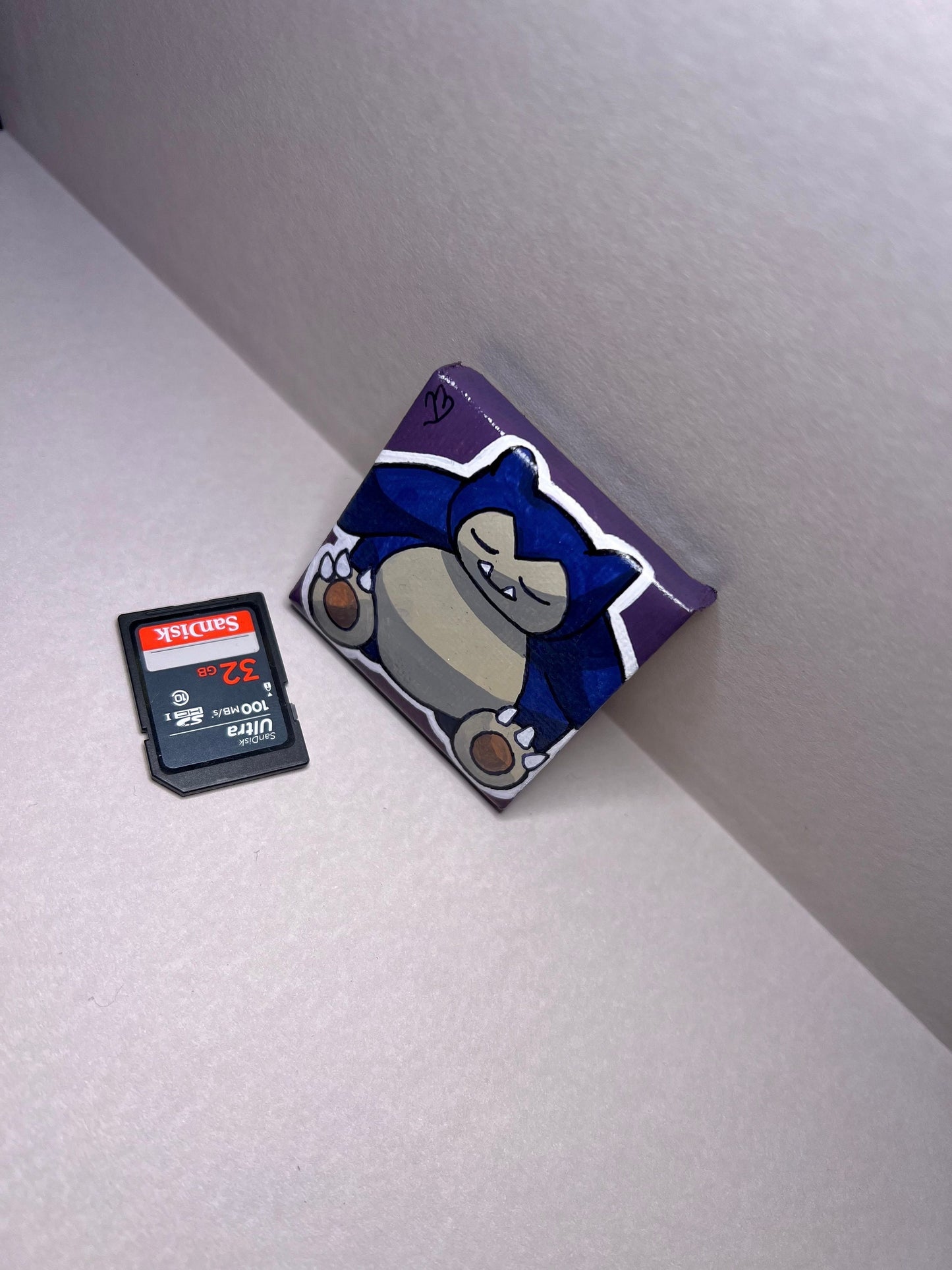 Snorlax Pokemon Mini Collectible Gift Painting | Small Cute Gifts | Unique Wall Art | Back to School Desk Decor |