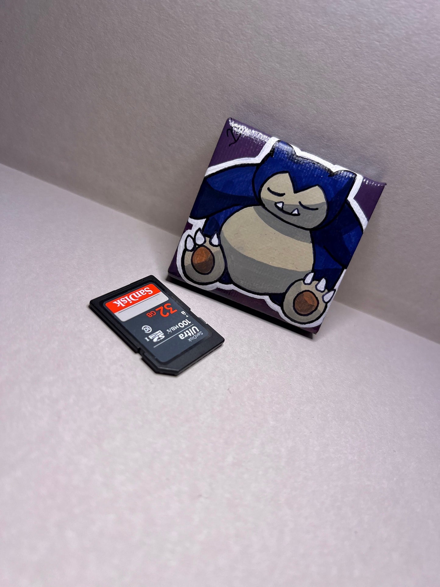 Snorlax Pokemon Mini Collectible Gift Painting | Small Cute Gifts | Unique Wall Art | Back to School Desk Decor |