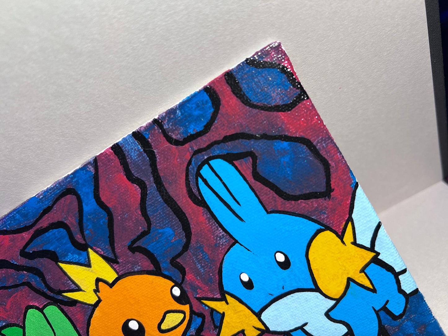 Mudkip, Treecko, and Torchic hand painted acrylic pokemon art, handmade cartoon, gifts for him, gifts for her, pokemon birthday, kids, gen 3