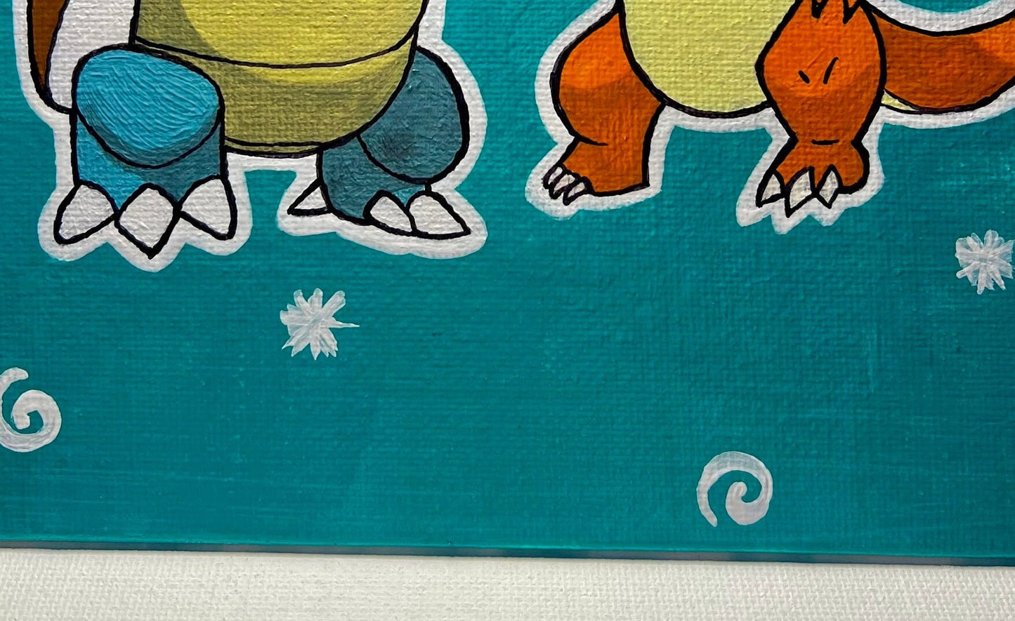 Blastoise vs Charizard Handmade Cartoon Artwork | Pokémon Theme Small Gift | Ideal Present for Him or Her | Father's Day Gift | Graduation