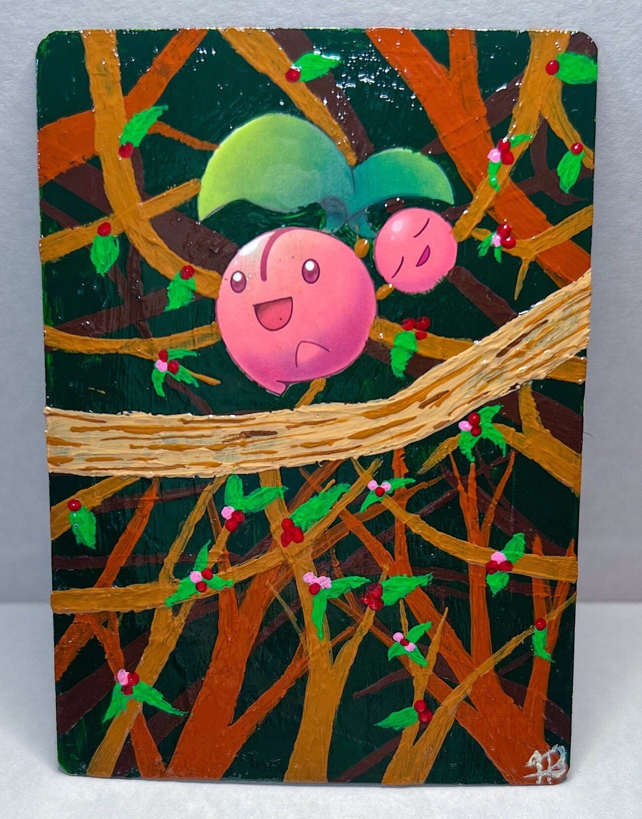 Cherubi Custom Handpainted Collectible Gift Pokémon Card