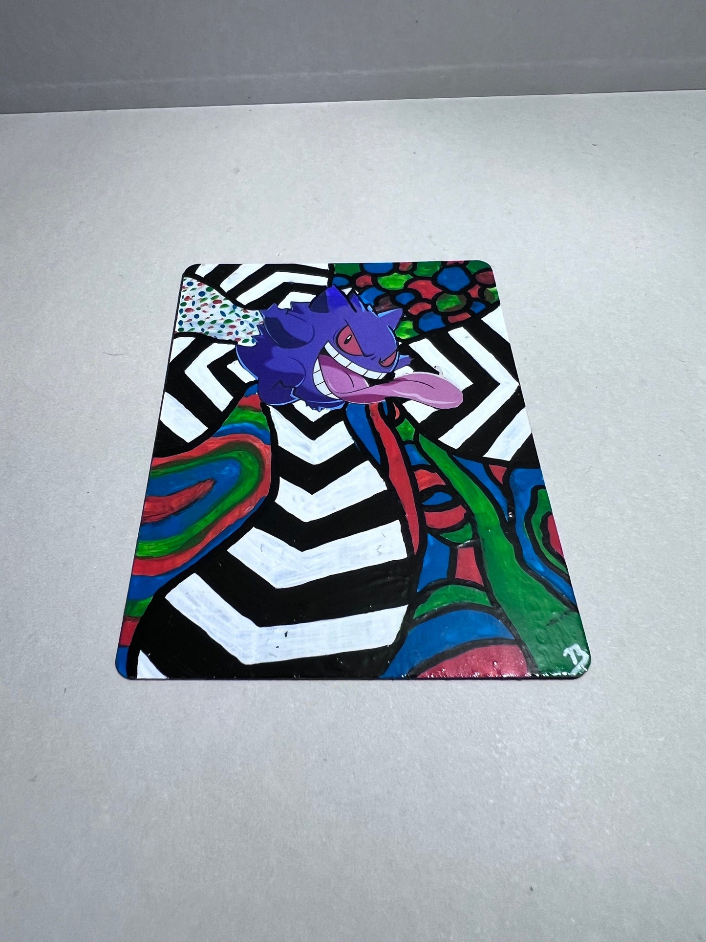 Gengar Custom Pokémon Card | Hand painted Collectible Gift | Kid's bedroom birthday gift | Dorm Room Wall Decor | Graduation present