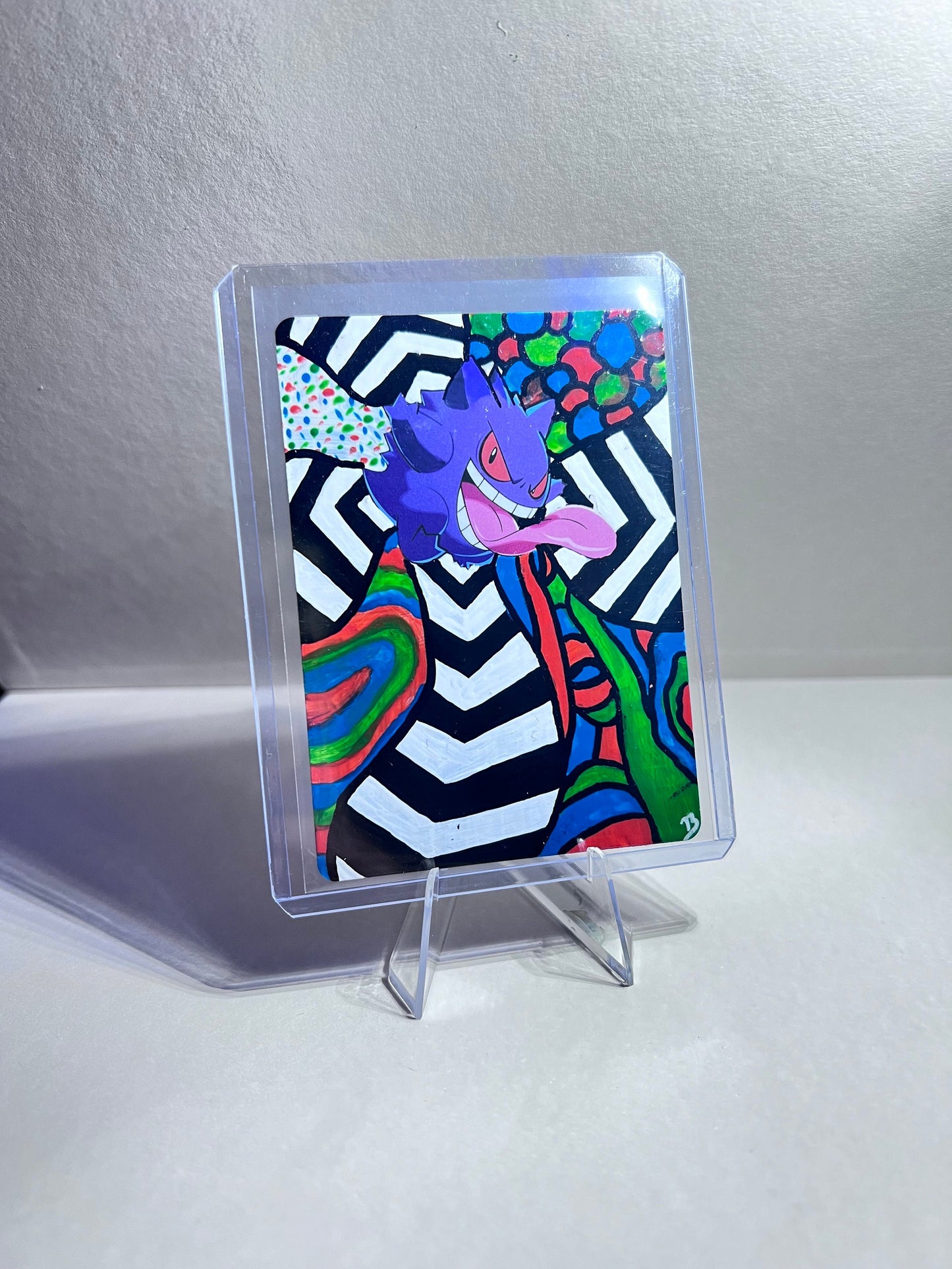 Gengar Custom Pokémon Card | Hand painted Collectible Gift | Kid's bedroom birthday gift | Dorm Room Wall Decor | Graduation present