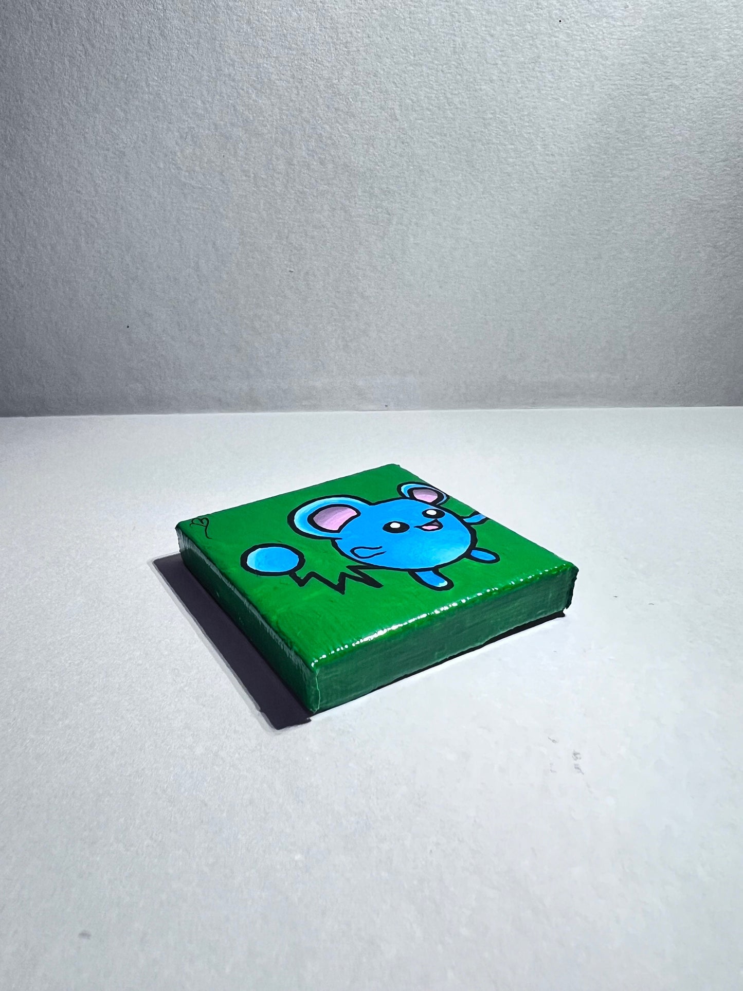 Mini Marill Gift Painting | Small freshmen dorm decor | Handmade Graduation Present | Unique mouse wall art | Back to school supplies |