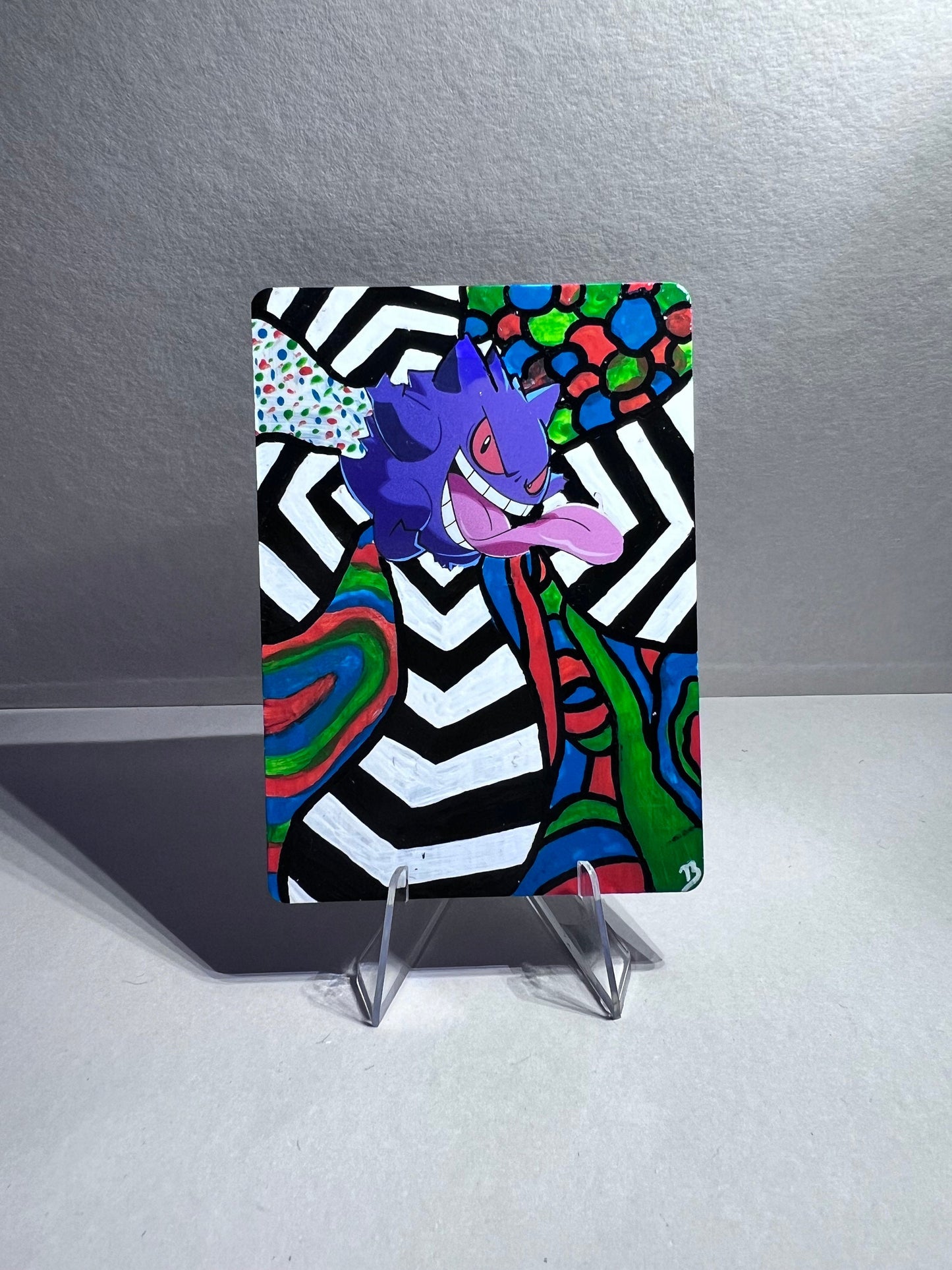 Gengar Custom Pokémon Card | Hand painted Collectible Gift | Kid's bedroom birthday gift | Dorm Room Wall Decor | Graduation present
