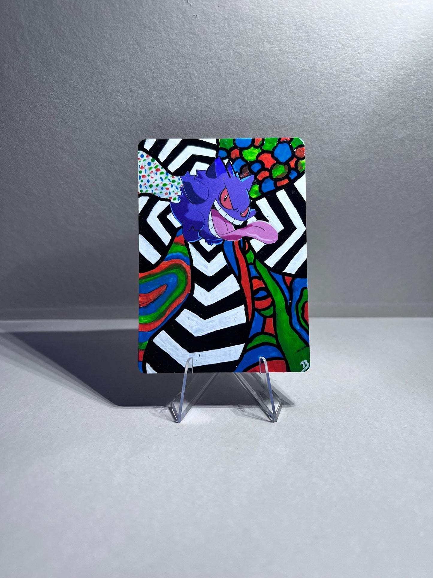 Gengar Custom Pokémon Card | Hand painted Collectible Gift | Kid's bedroom birthday gift | Dorm Room Wall Decor | Graduation present
