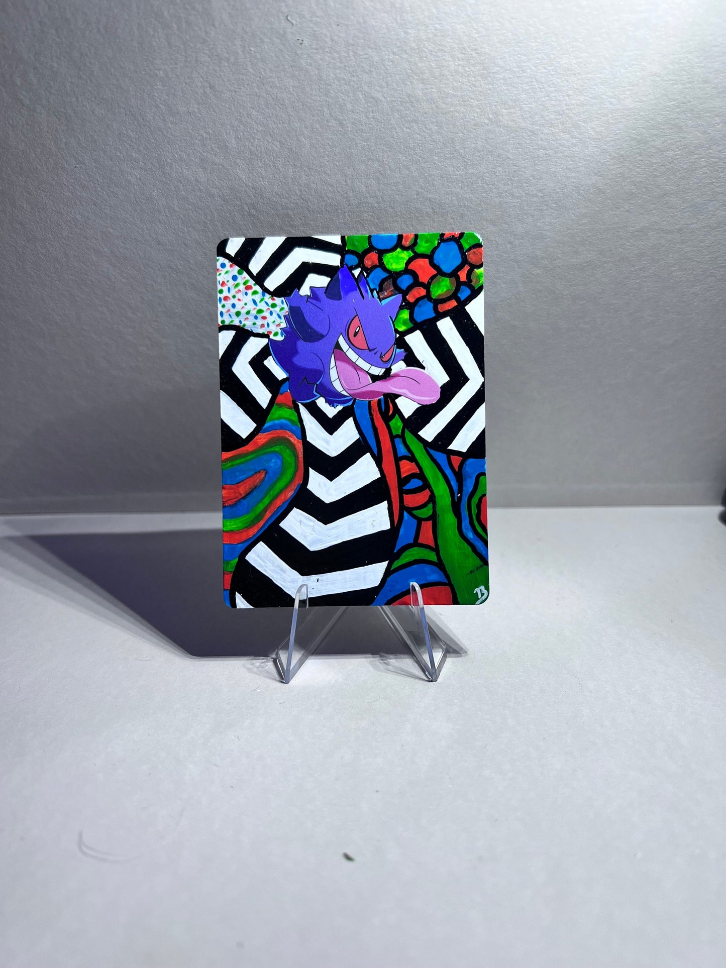 Gengar Custom Pokémon Card | Hand painted Collectible Gift | Kid's bedroom birthday gift | Dorm Room Wall Decor | Graduation present