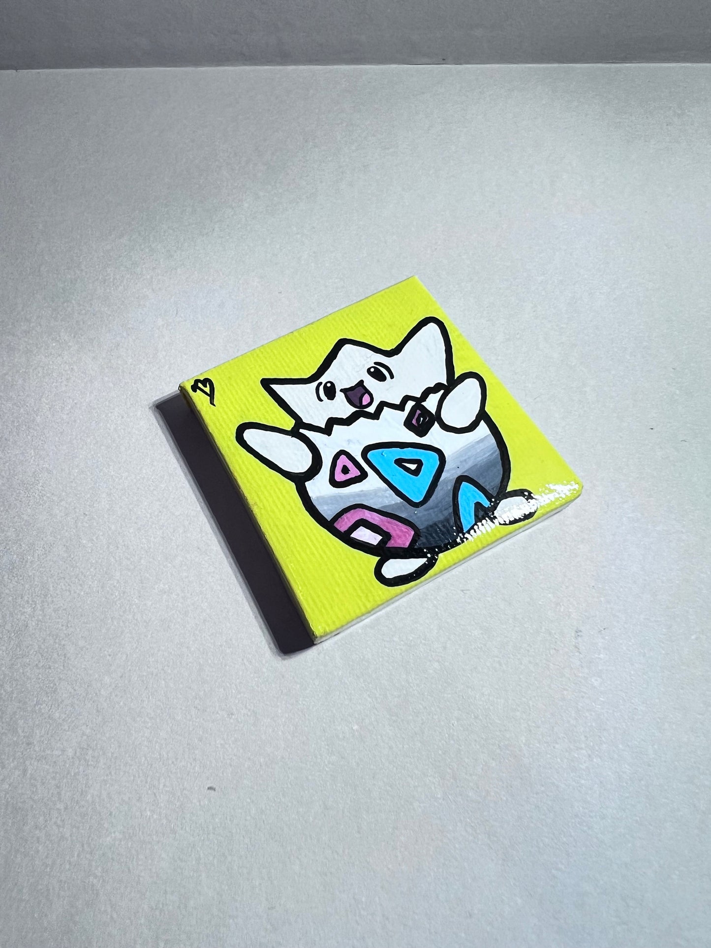 Togepi Pokemon Mini Collectible Gift Painting | Unique Wall Art | Cute Art | Cartoon Dorm Room Desk Decor
