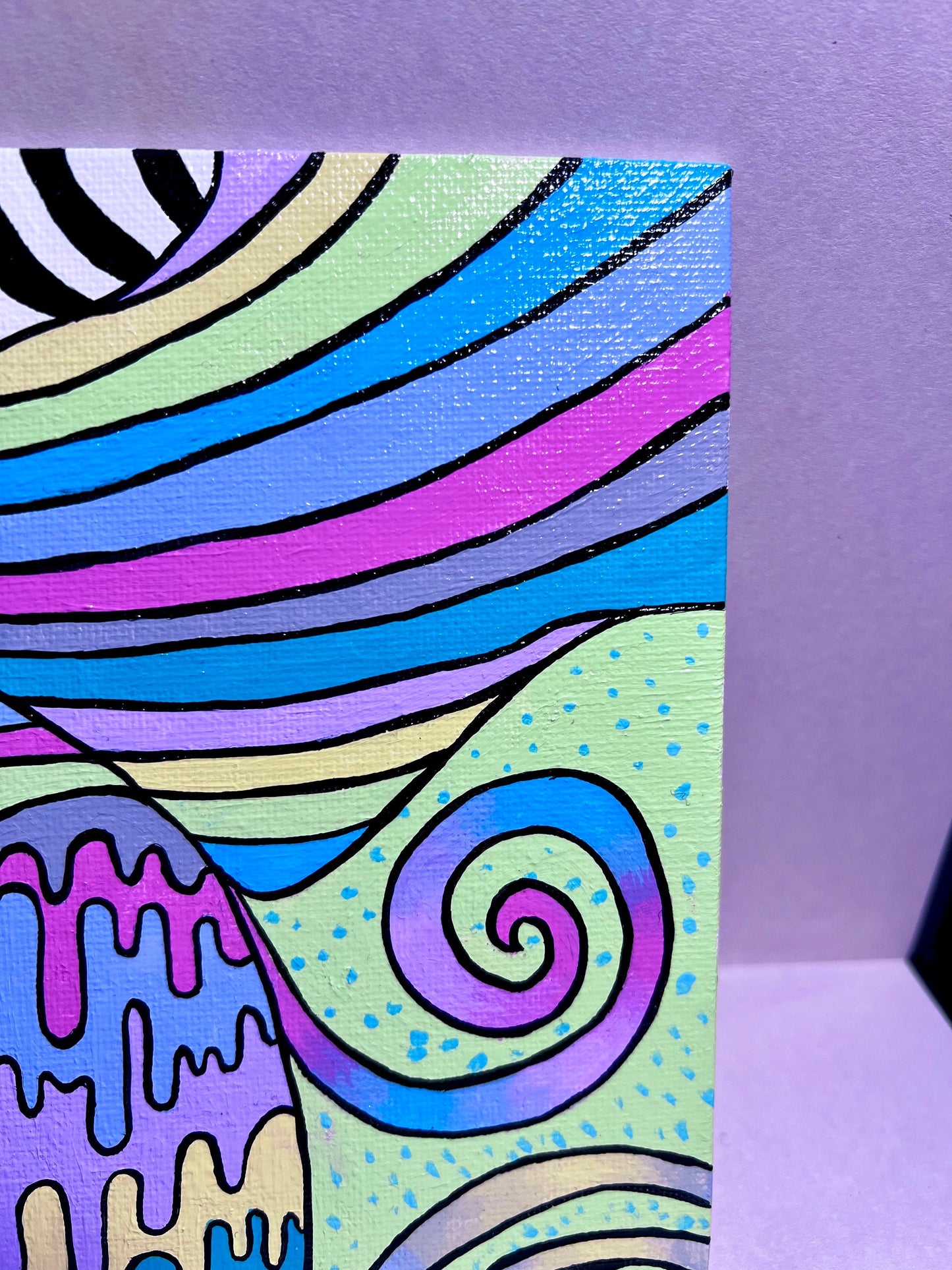 Trippy Psychedelic Original Painting | Cool Dorm Decor | Canvas wall art | Colorful Rave art deco | Abstract | Hippie Stoner Gift