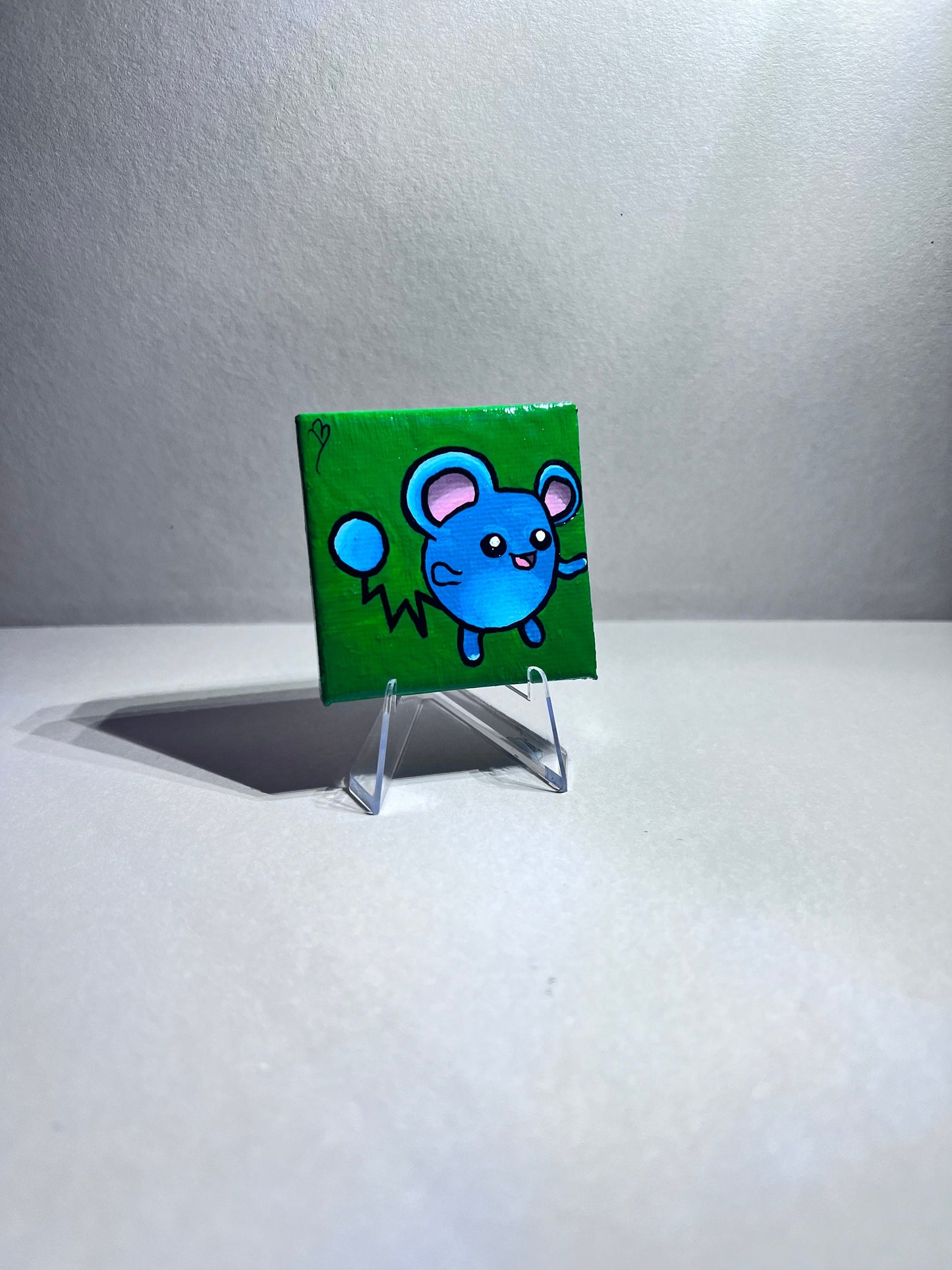 Mini Marill Gift Painting | Small freshmen dorm decor | Handmade Graduation Present | Unique mouse wall art | Back to school supplies |