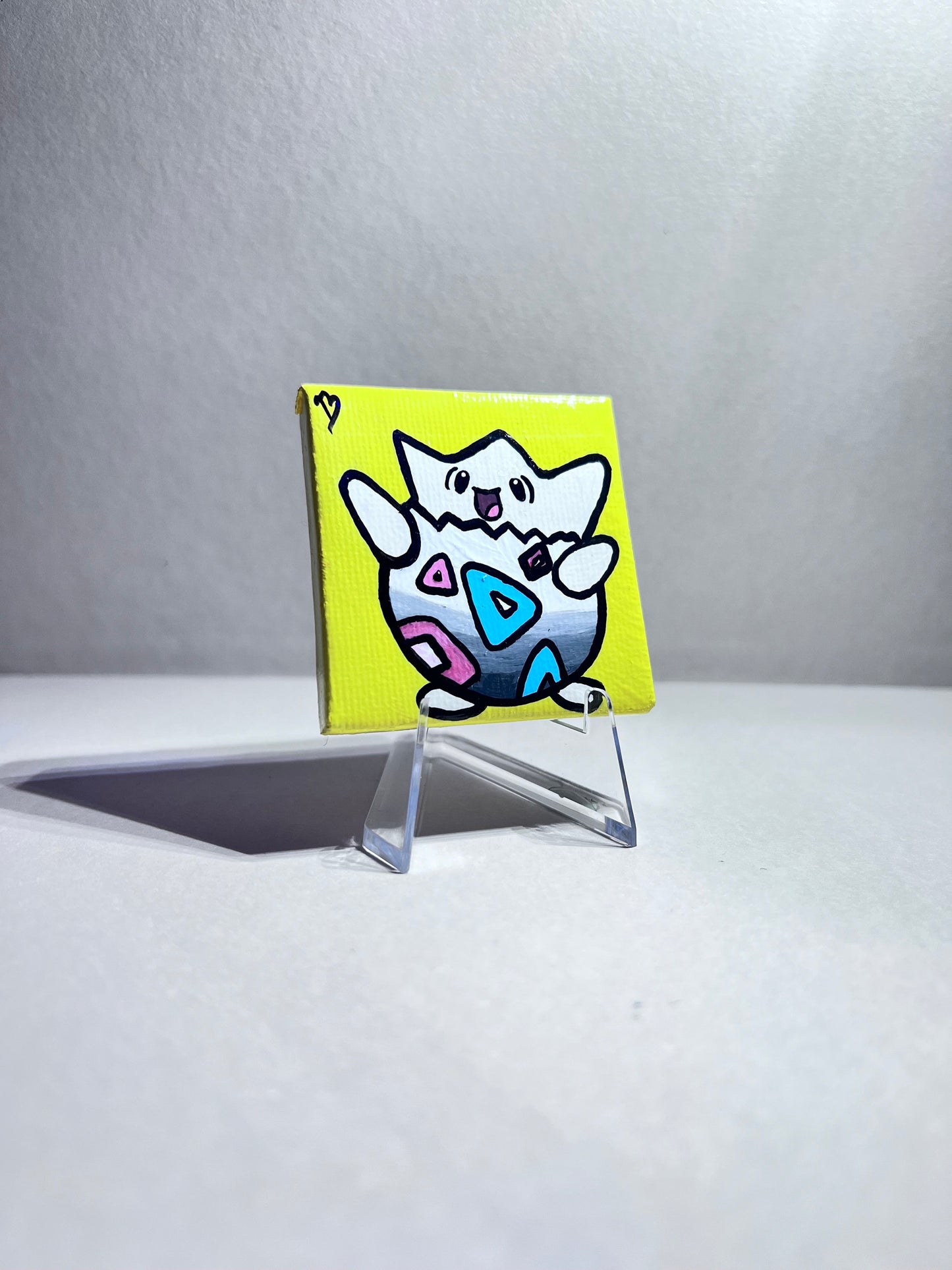 Togepi Pokemon Mini Collectible Gift Painting | Unique Wall Art | Cute Art | Cartoon Dorm Room Desk Decor