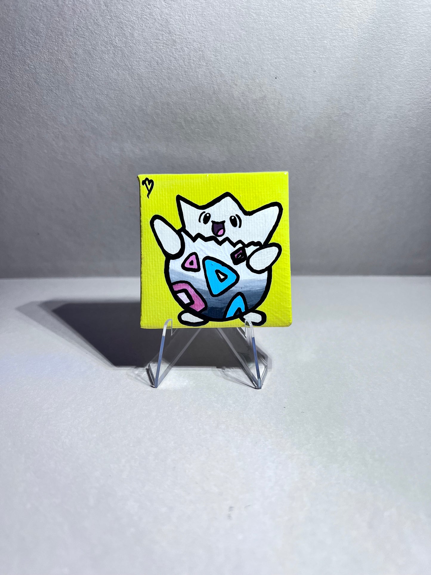 Togepi Pokemon Mini Collectible Gift Painting | Unique Wall Art | Cute Art | Cartoon Dorm Room Desk Decor