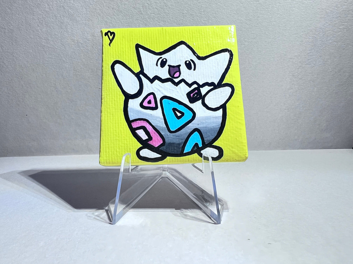 Togepi Pokemon Mini Collectible Gift Painting | Unique Wall Art | Cute Art | Cartoon Dorm Room Desk Decor