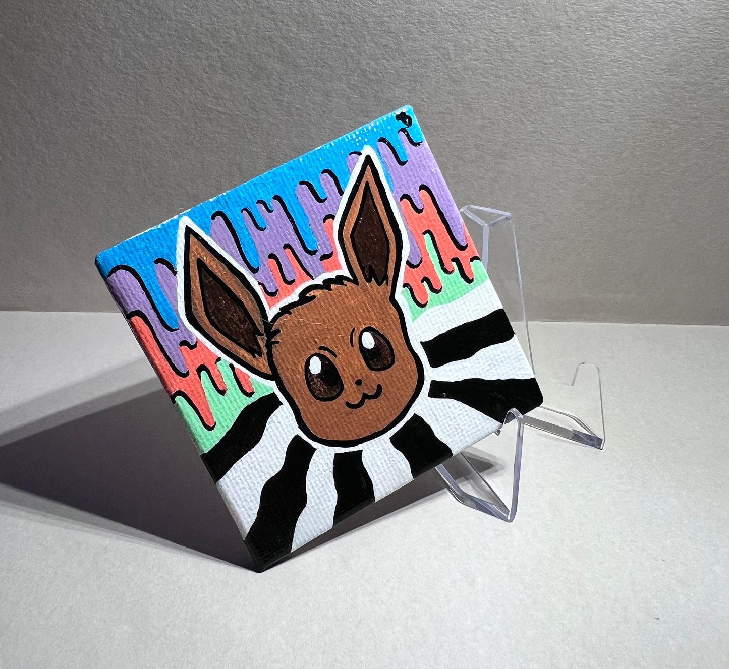Adorable Eevee Mini Gift Painting | Cozy Cute Wall Art | Gifts for Gamers | Dorm Room Decor | Kids Birthday Present