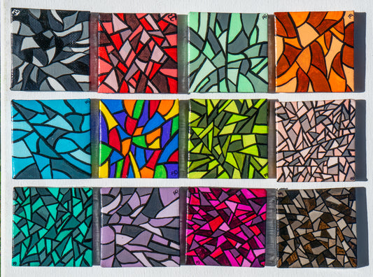 Tiny Prism Collection – Original 2x2 Mini Acrylic Paintings